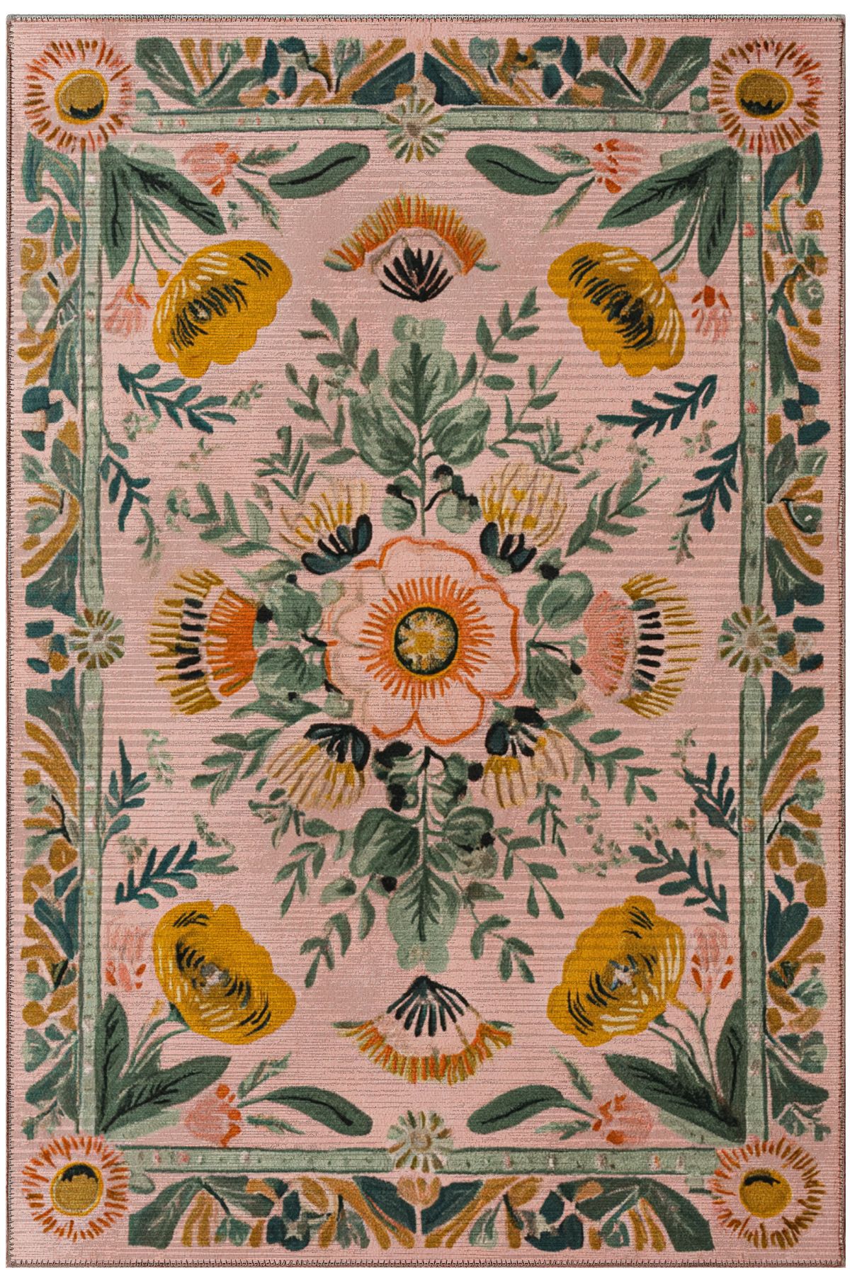 ArtEra Halı Fiori 217 Pembe Halı Pastel Tasarım Modern İnce Yazlık Halı Kilim Halı Salon Halısı Mutfak Halısı