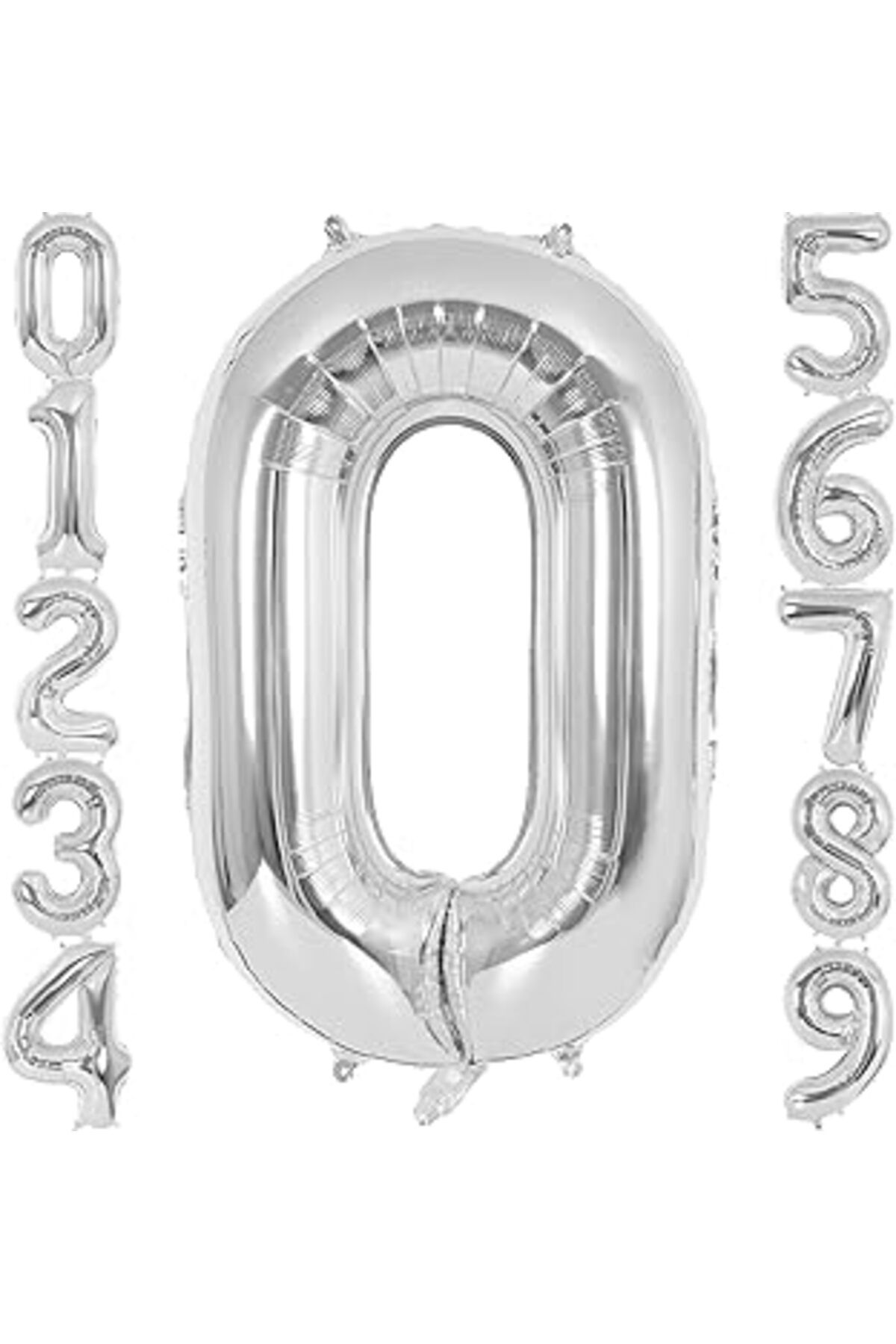 Pazarcan Xesha 0 Rakamı Doğum Günü Balonu Yaş Günü Gümüş Renk Uçan Balon 102 Cm Doğum Günü Ve Parti Dekorasy