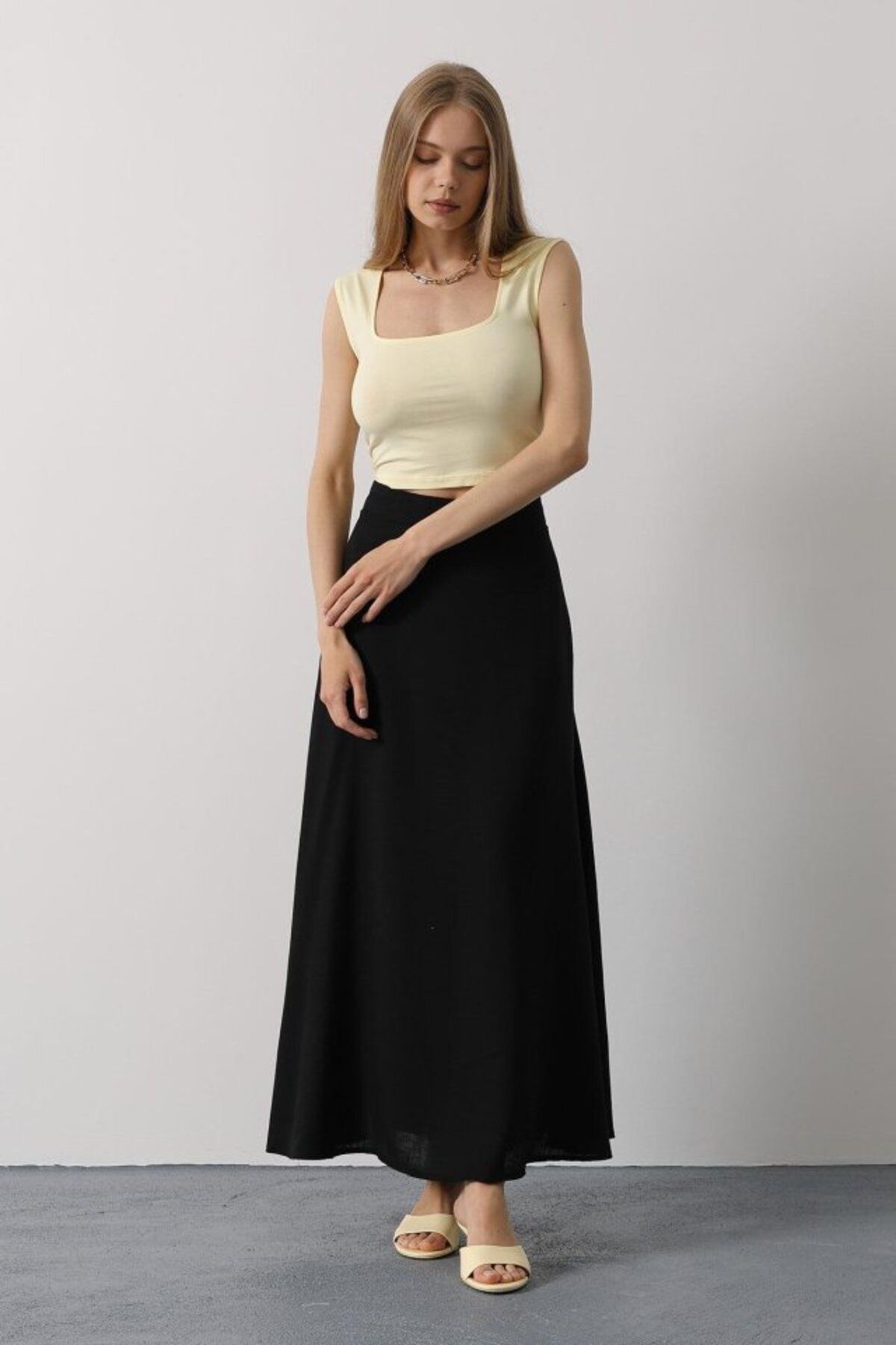ETİLER COLLECTION Keten Etek - Siyah
