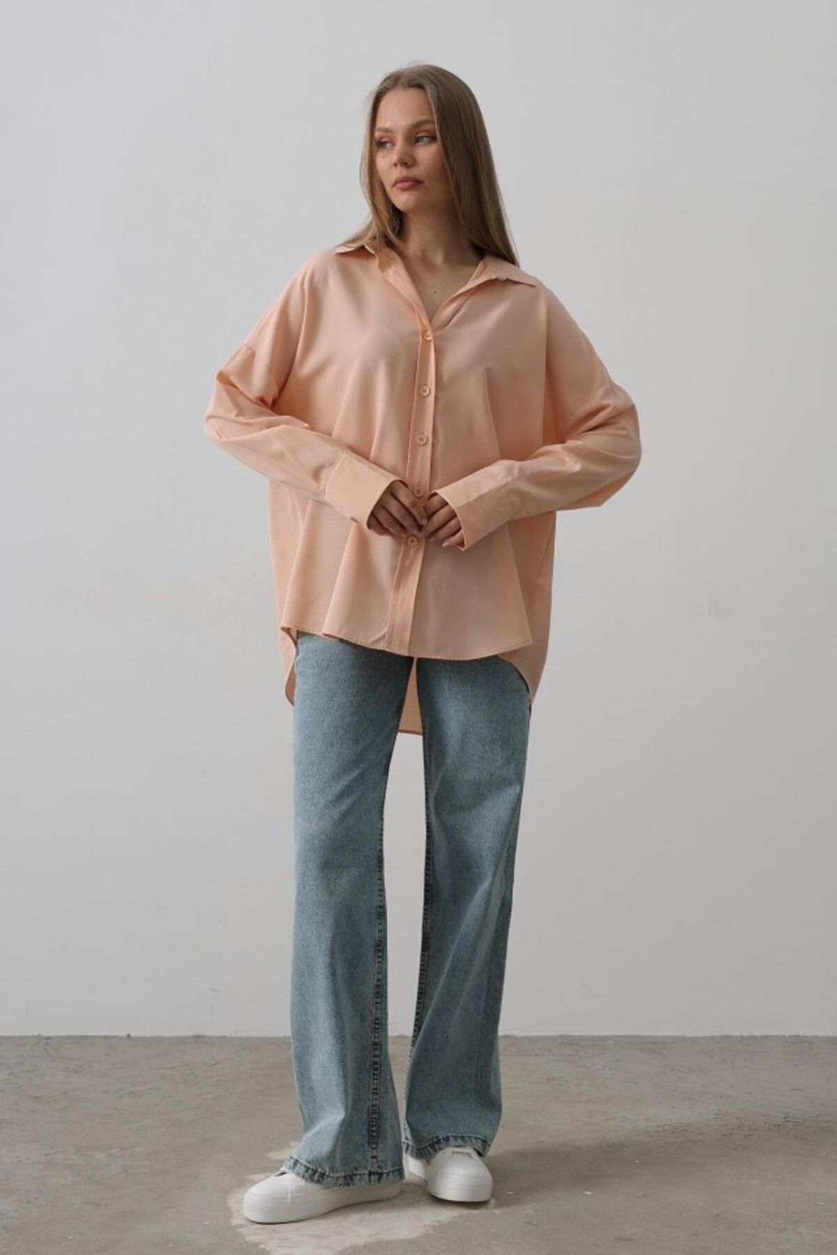 ETİLER COLLECTION Geniş Manşet Detaylı Gömlek - Açık Somon