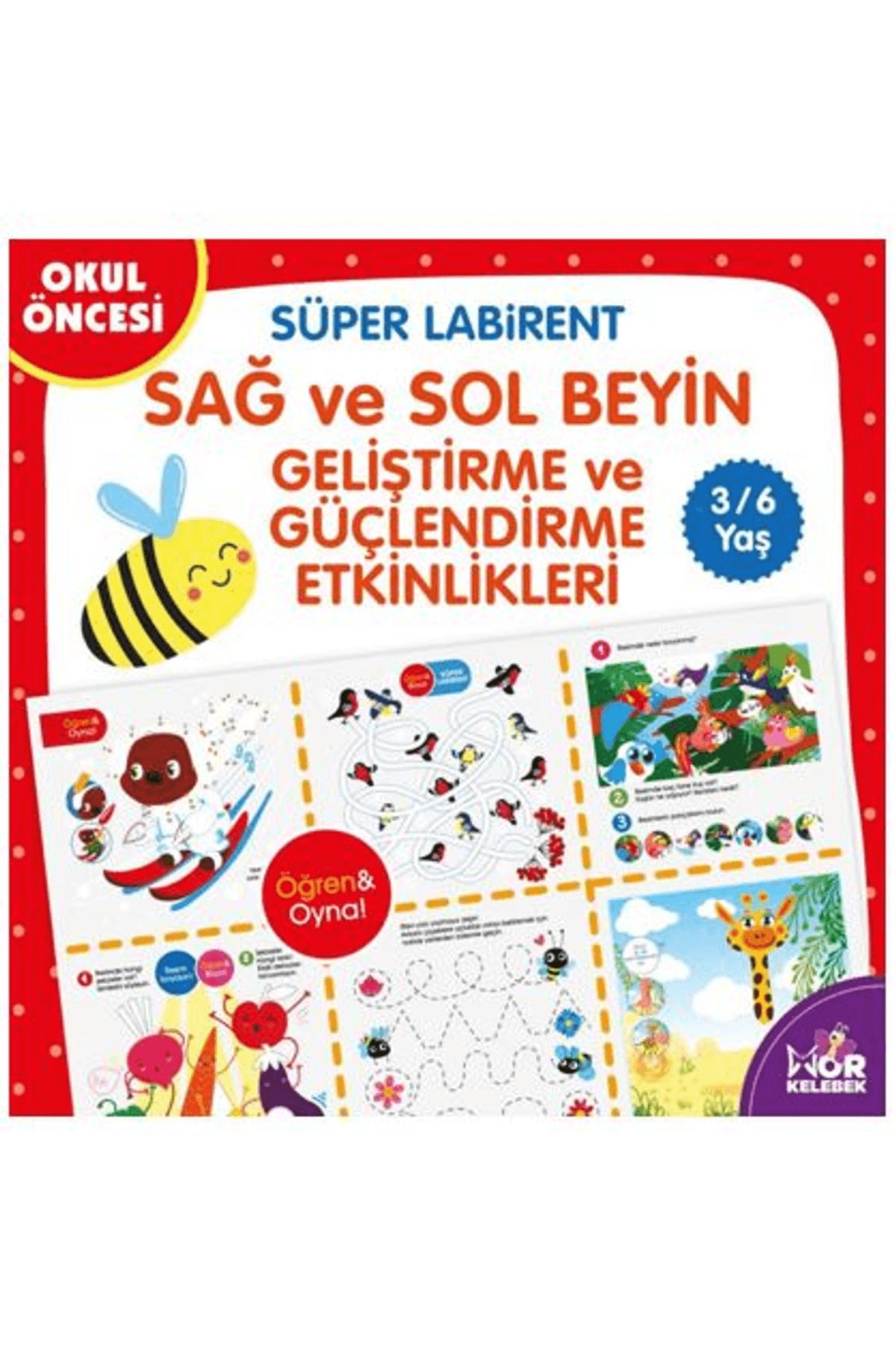 Mor kelebek Süper Labirent Sağ ve Sol Beyin Geliştirme ve Güçlendirme Etkinlikleri