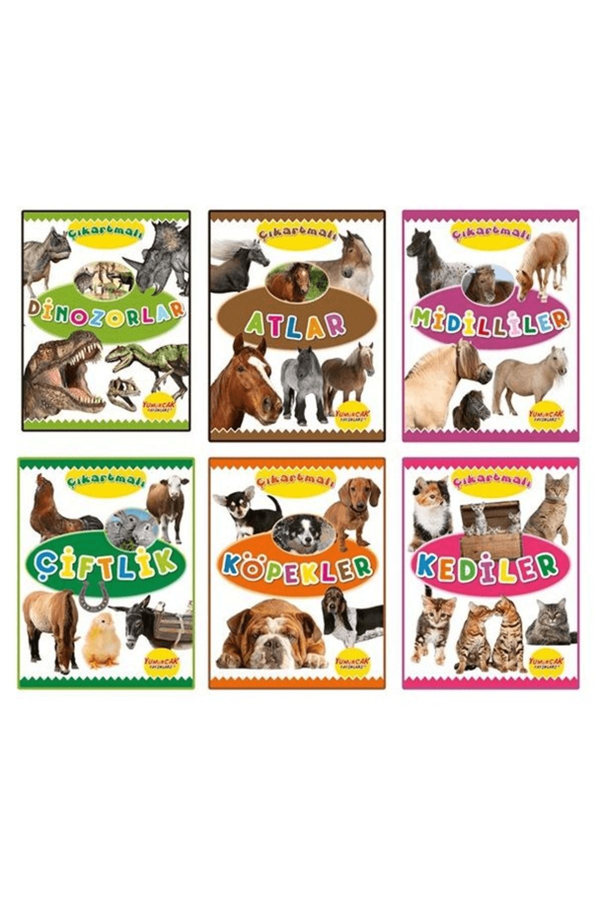 Yumurcak Yayınları Çıkartmalı Hayvanlar Serisi (6 Kitap Takım)