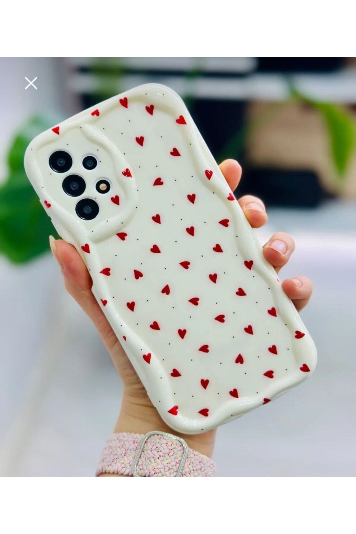ZB Aksesuarda Moda SAMSUNG GALAXY A13 - A23 UYUMLU KIRMIZI KALPLER BASKILI DESENLİ KILIF