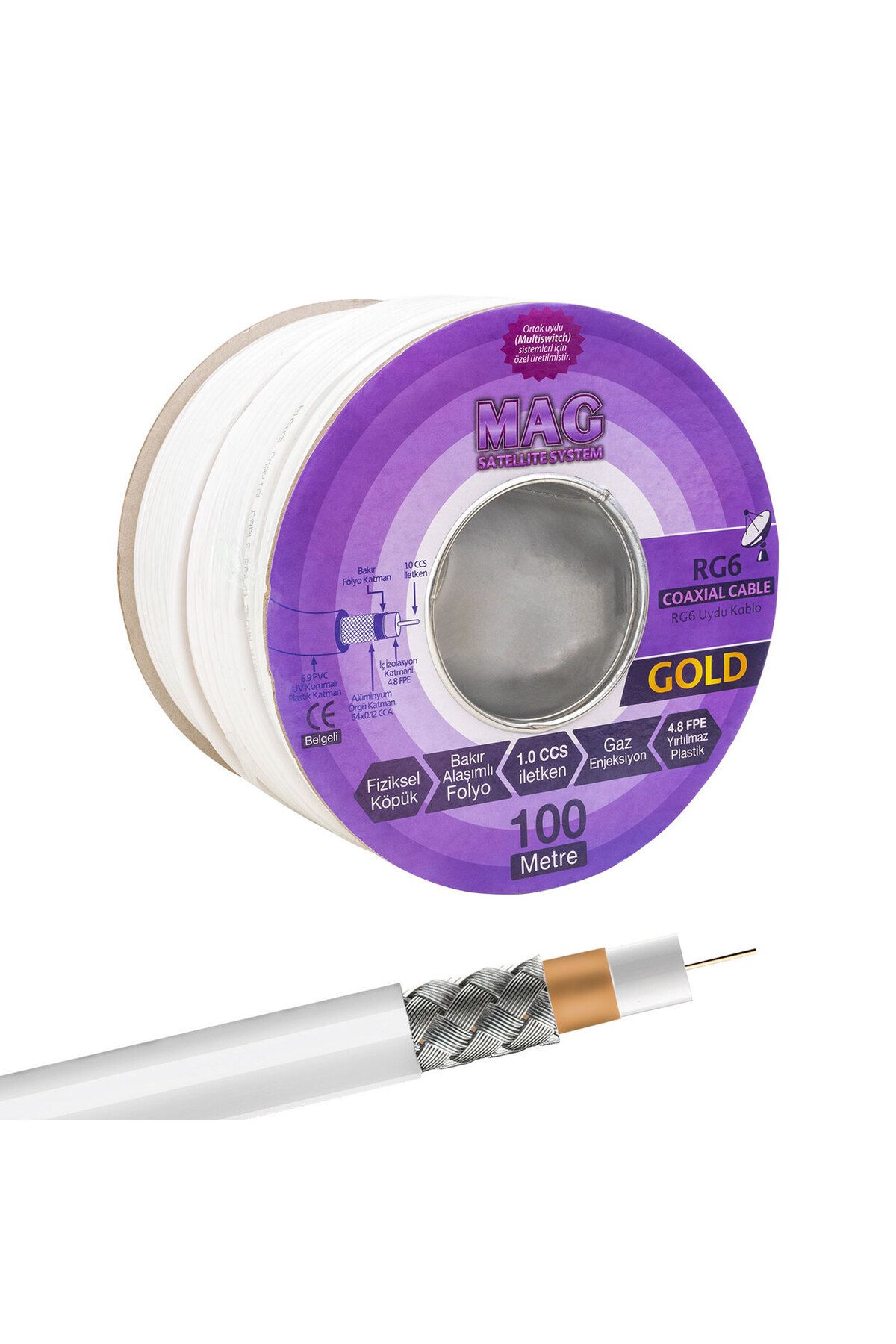 Zayla GOLD BAKIR 64 TEL ANTEN KABLOSU (100 METRE) (5165)