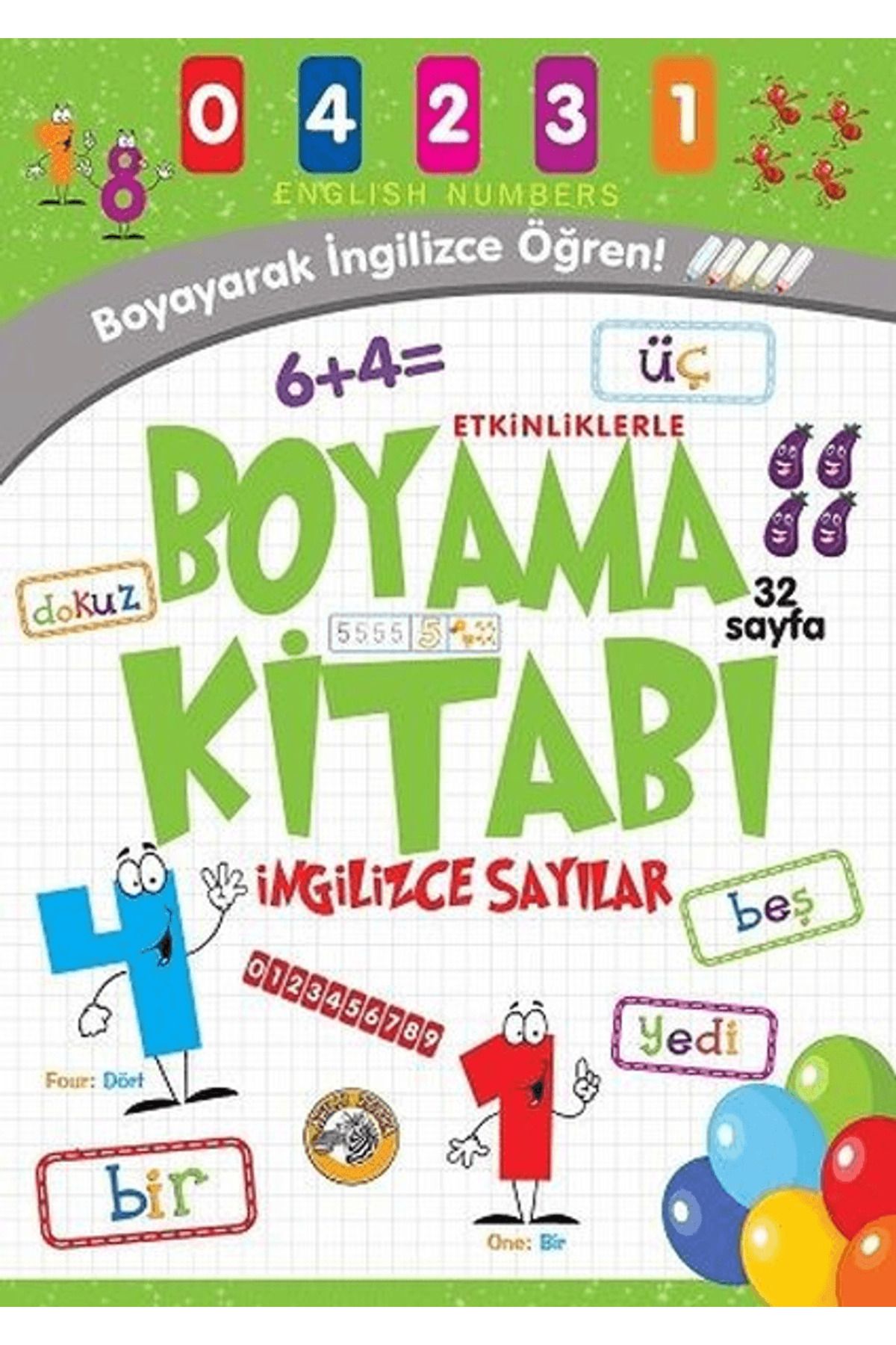 Akıllı Zebra Etkinliklerle Boyama Kitabı İngilizce Sayılar