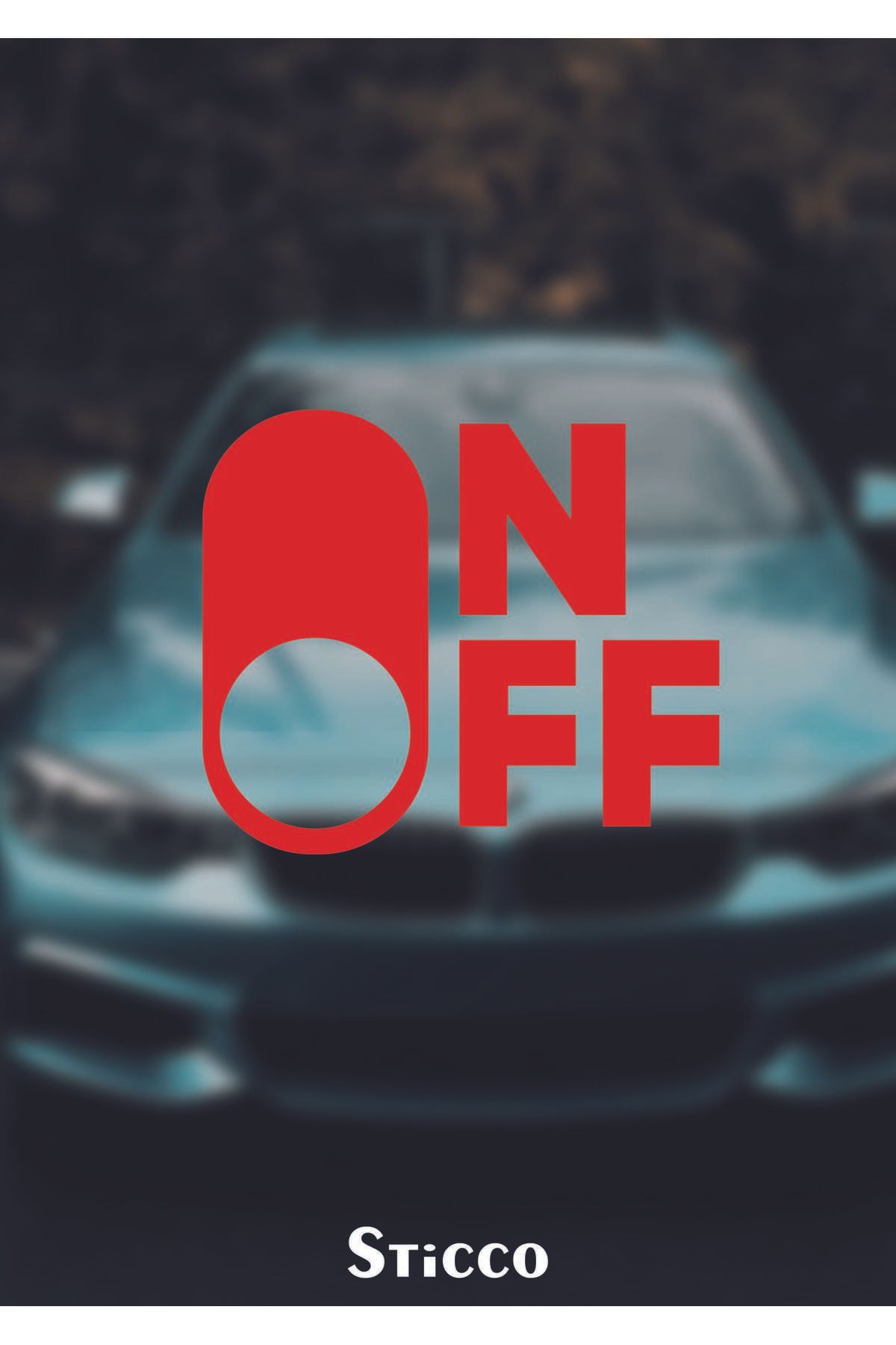 Sticco On Off Switch - Araba-Motosiklet Cam Etiket Sticker 10x9cm