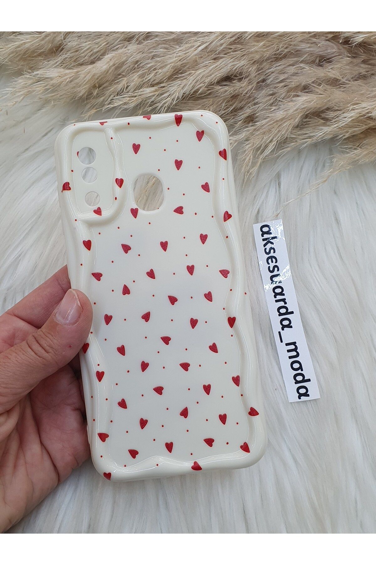 ZB Aksesuarda Moda SAMSUNG GALAXY A20 - A30 UYUMLU KIRMIZI KALPLER BASKILI DESENLİ KILIF