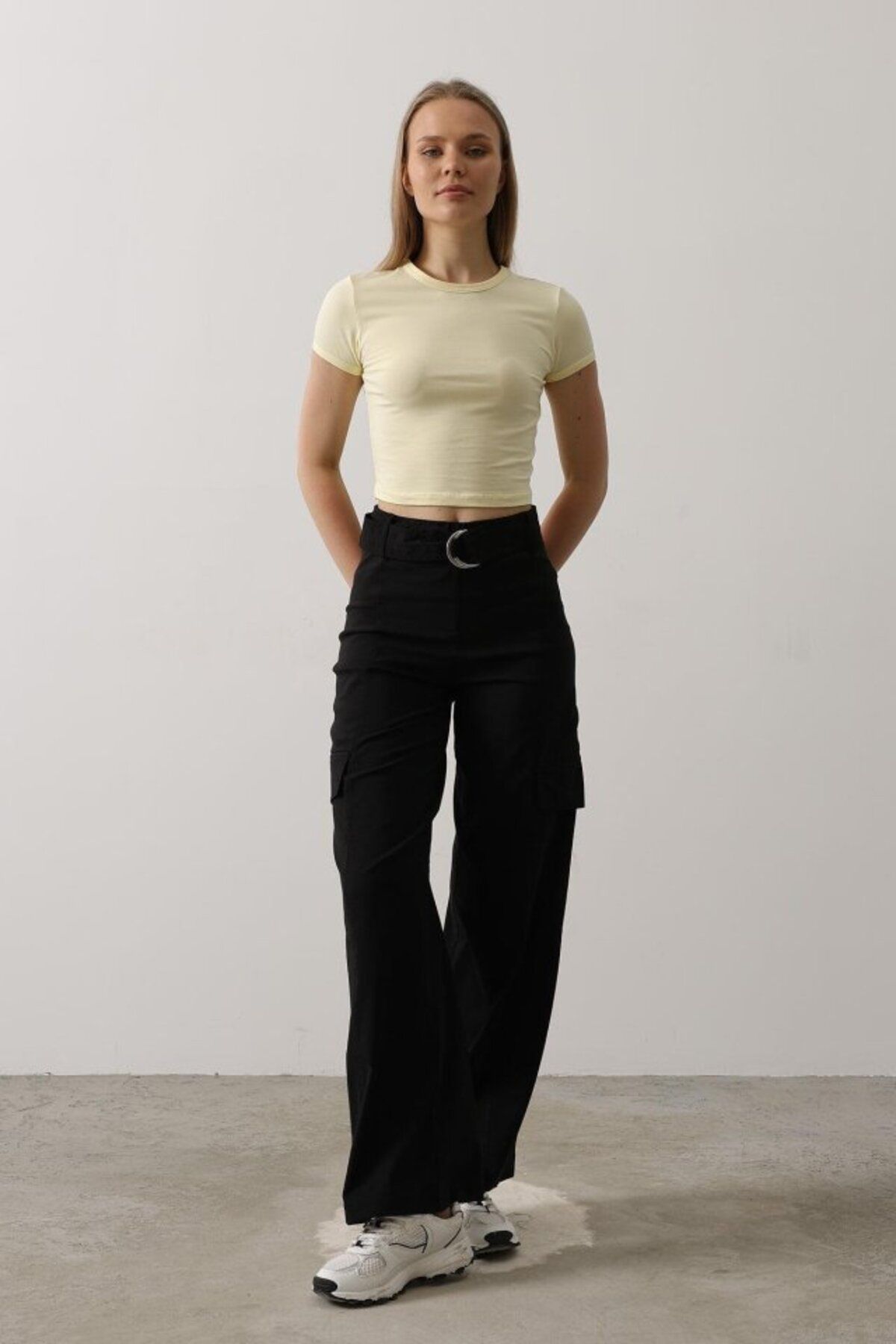 ETİLER COLLECTION Kemerli Cargo Pantolon - Siyah