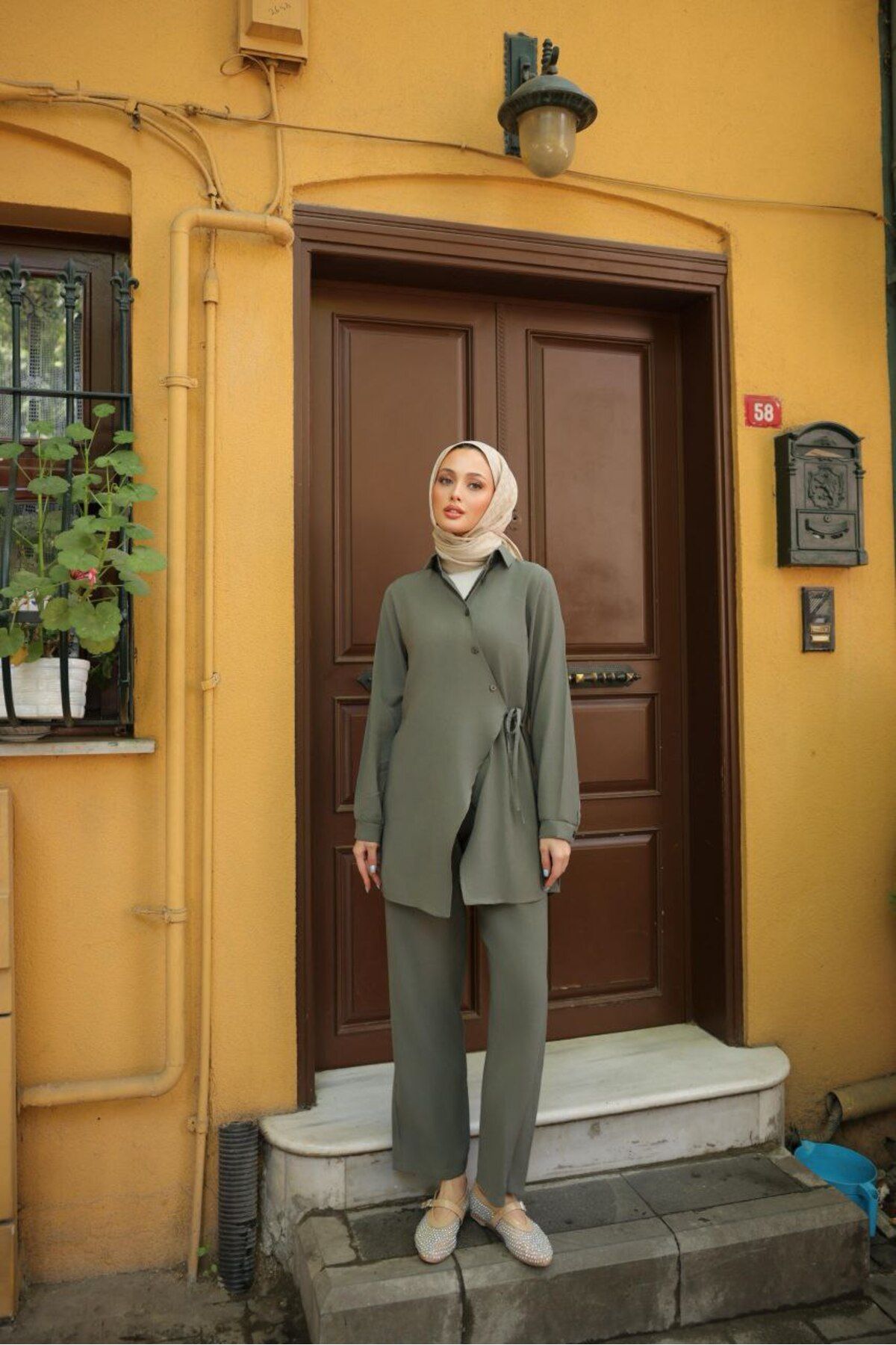 Castivo Fashion Bağlamalı Tunik Pantolon Takım