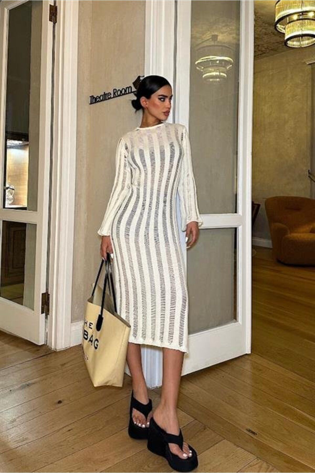ETİLER COLLECTION Marcella Kroşe Midi Elbise 2663-23