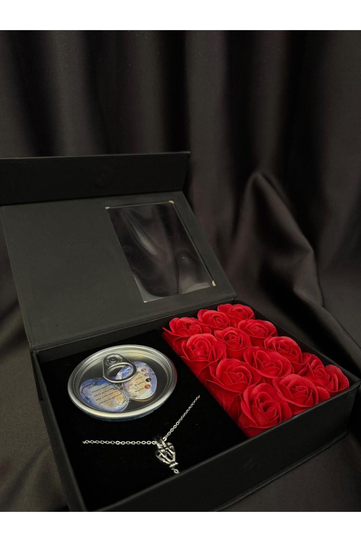 Reck Love Forever Siyah Kutuda İstiridye Kolye – Gerçek İncili Sürpriz Hediye Seti