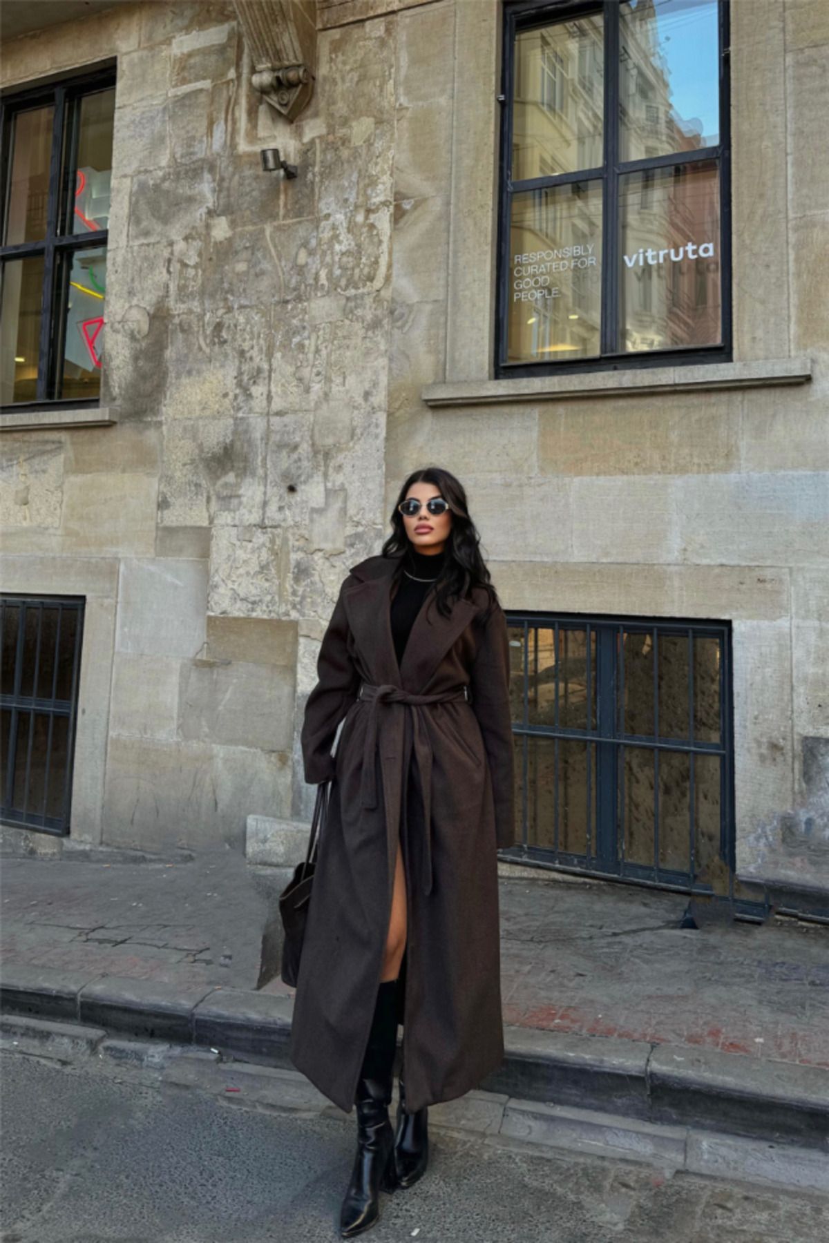 ETİLER COLLECTION KAŞE KABAN MAXİ - Kahverengi