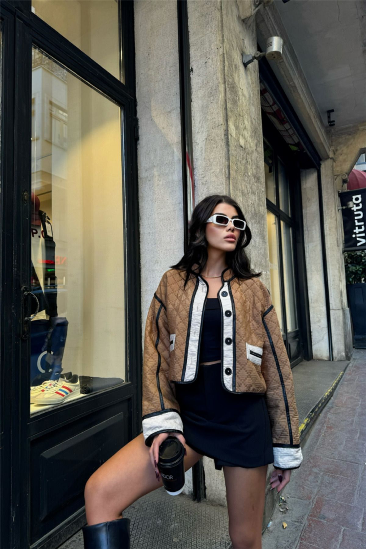 ETİLER COLLECTION ELYAFLI CROP MONT LANDO KUMAŞ - Kahverengi