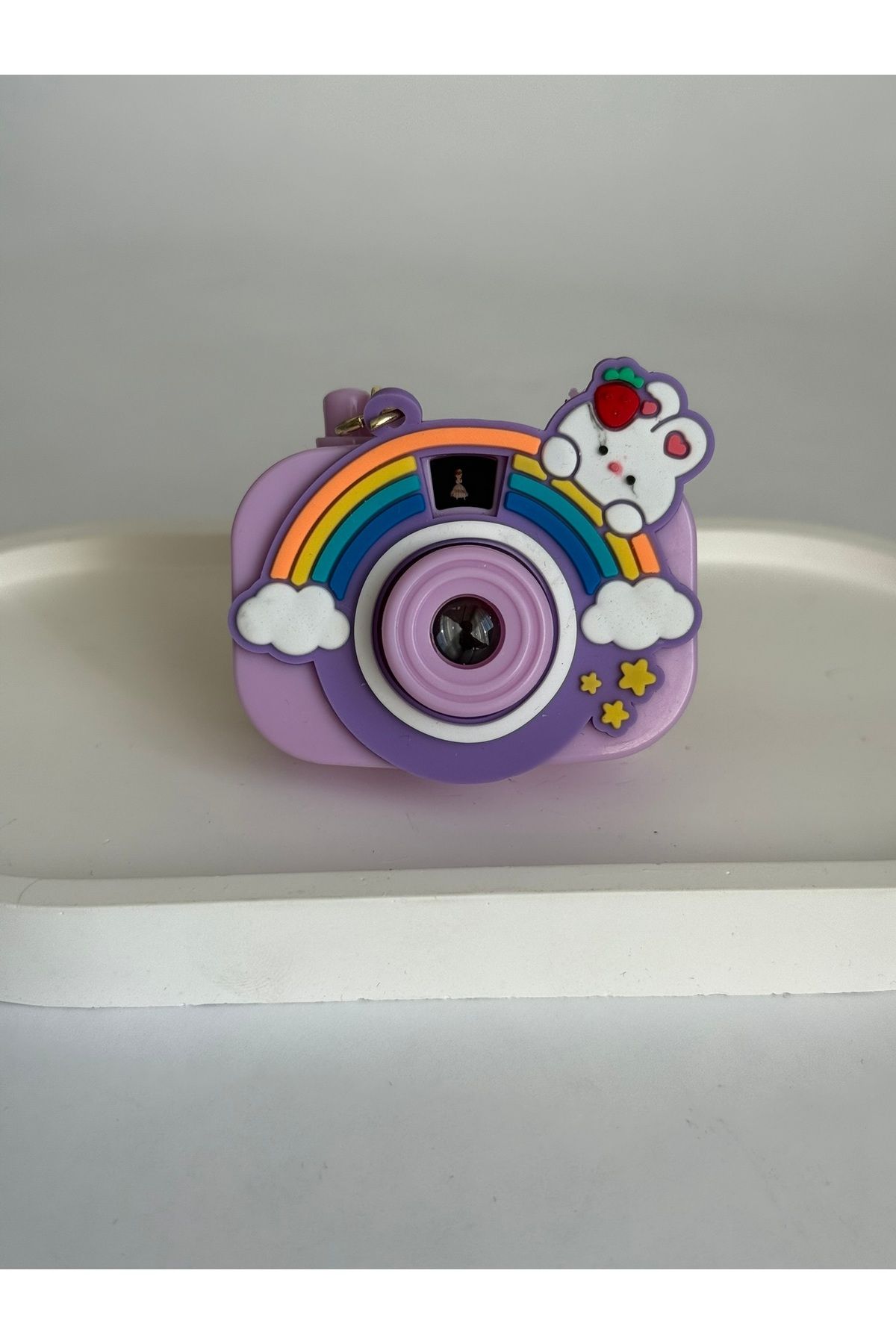 PileaD SEVİMLİ TAVŞAN FİGÜRLÜ DUVARA YANSITMALI FOTOĞRAF MAKİNESİ ANAHTARLIK ÇANTA SÜSÜ