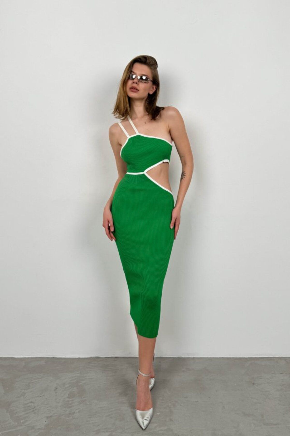 ETİLER COLLECTION Tek Omuz Bel Dekolteli Elbise