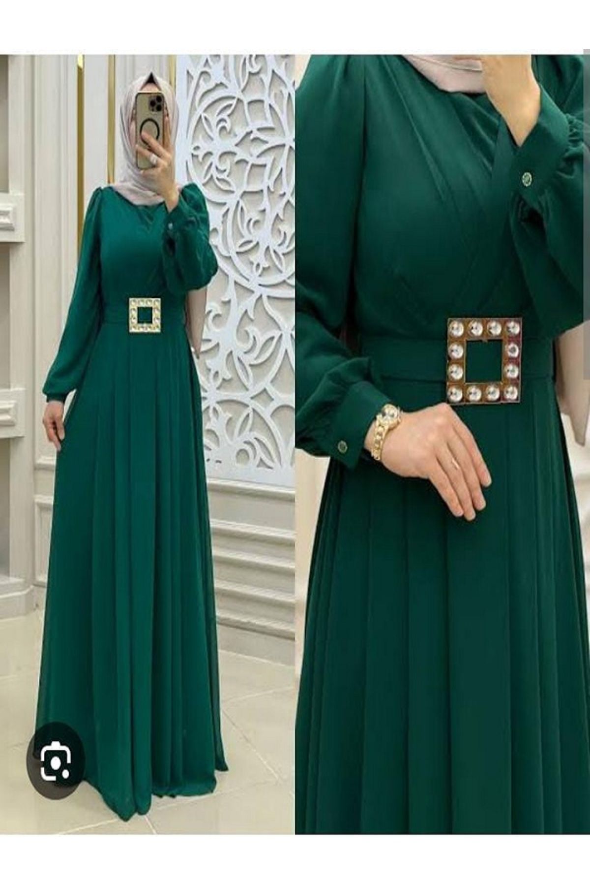 KLASS LİFE KEMERLİ ŞİFON ELBİSE