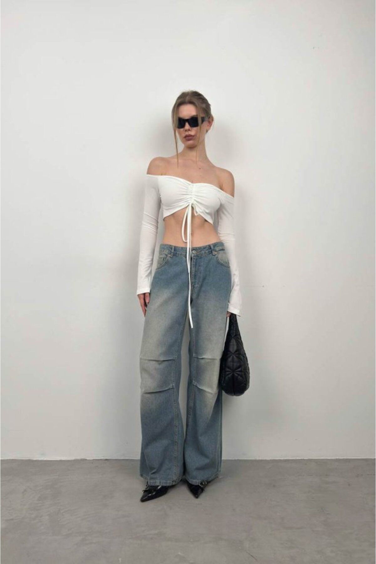 ETİLER COLLECTION Kayık Yaka Asansörlü Bluz