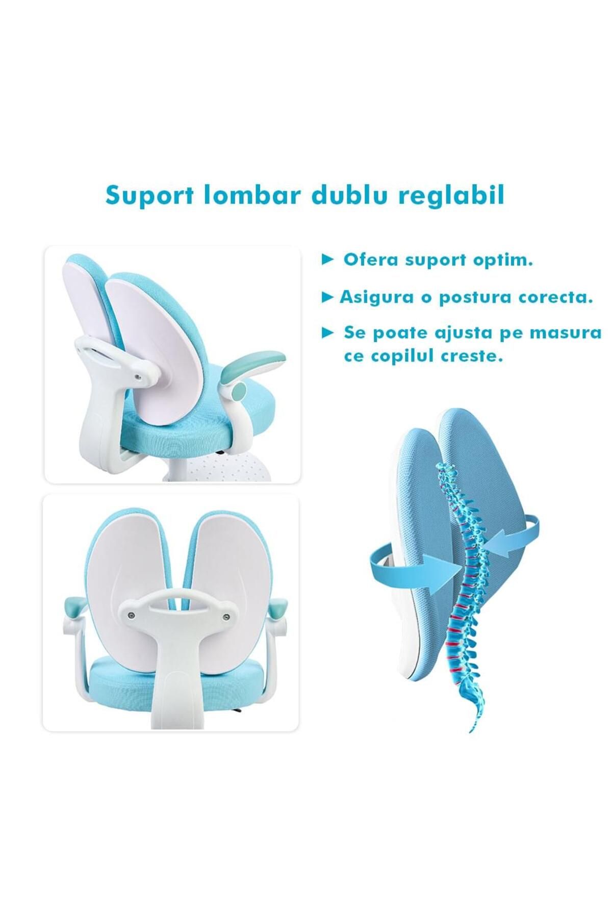 Onuvio-® Scaun ergonomic reglabil pentru clasele primare - Învățarea posturii corecte - Albastru 3