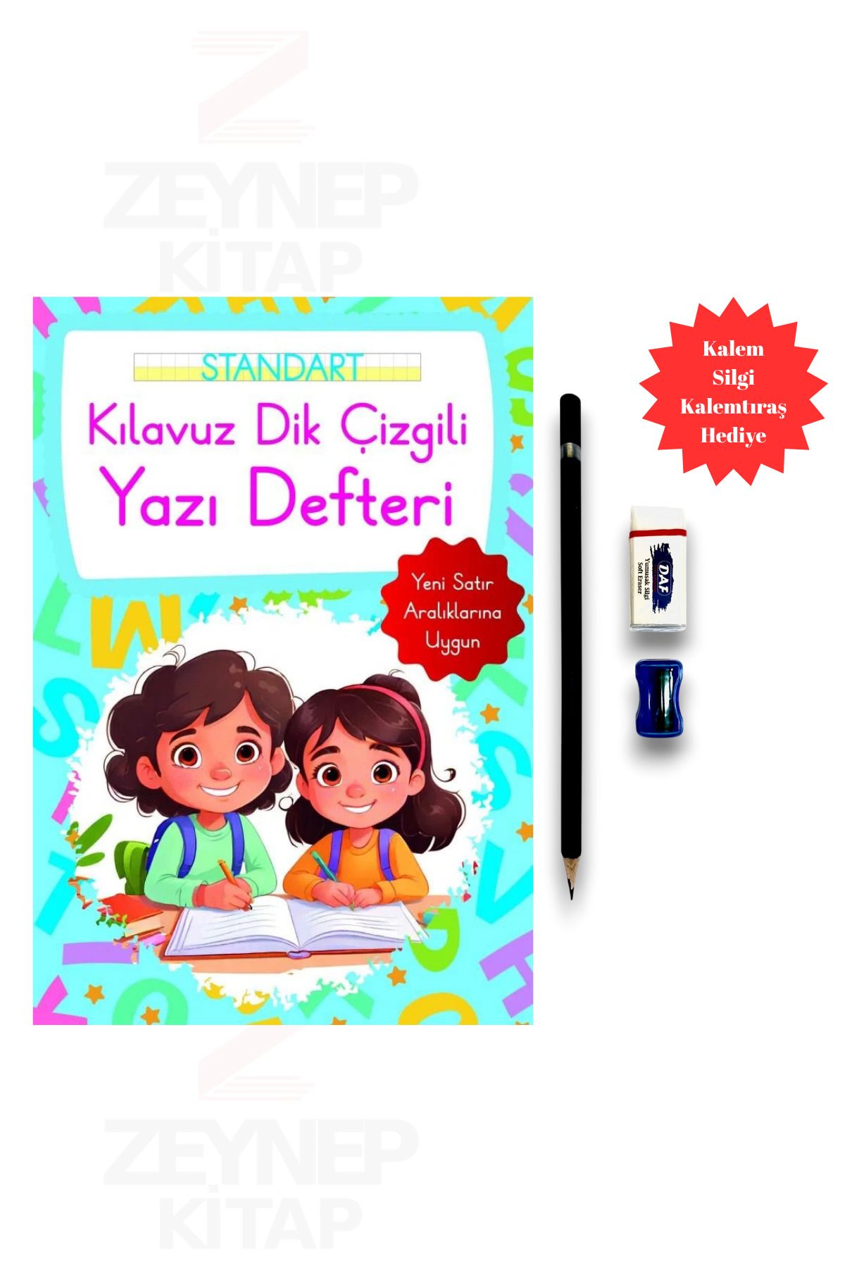 Parıltı Yayınları Kılavuz Dik Çizgili Yazı Defteri Mavi(Küçük Boy)(Başlangıç Seti Hediye)