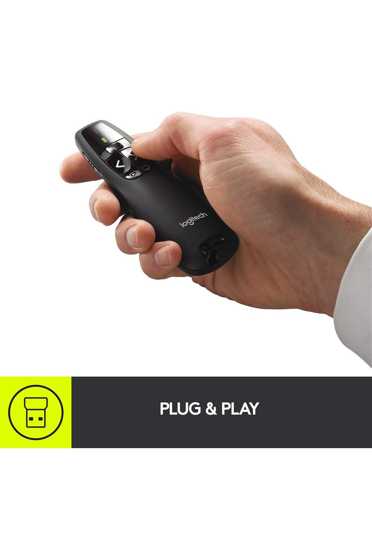 logitech-Wireless Presenter R400, Wireless Presentation Remote Clicker with Laser Pointer, Black 5