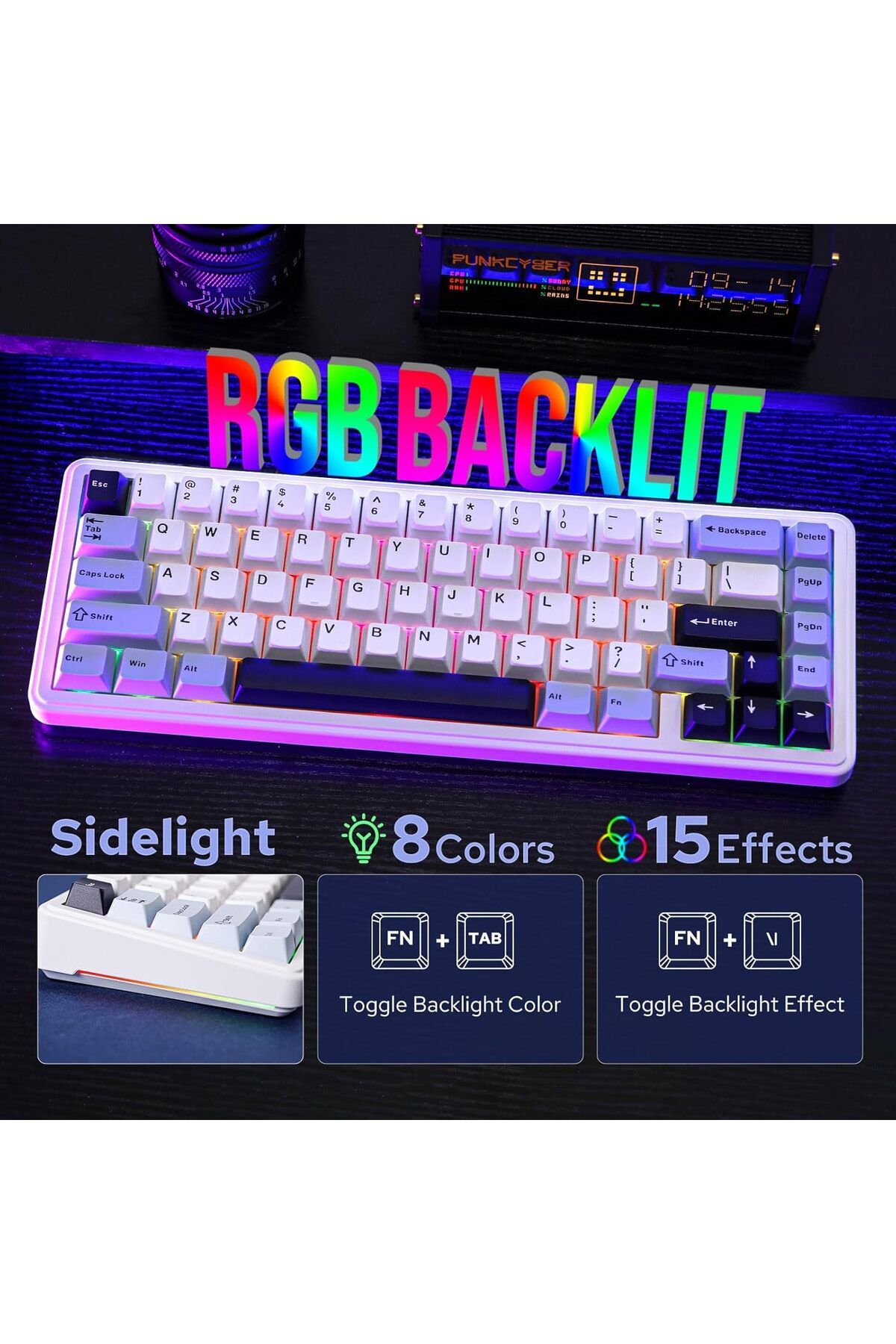 Epomaker-x Aula F65 65% Wireless Mechanical Keyboard, Hot Swappable Gasket Custom Gaming Keyboard wi 9
