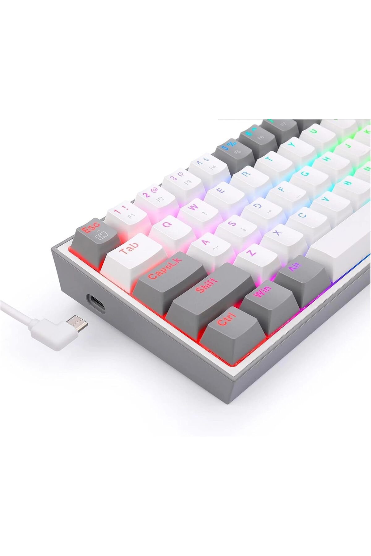 REDRAGON-K617 Fizz 60% Wired RGB Gaming Keyboard - 61 Keys Hot-Swap Compact Mechanical Keyboard with 9