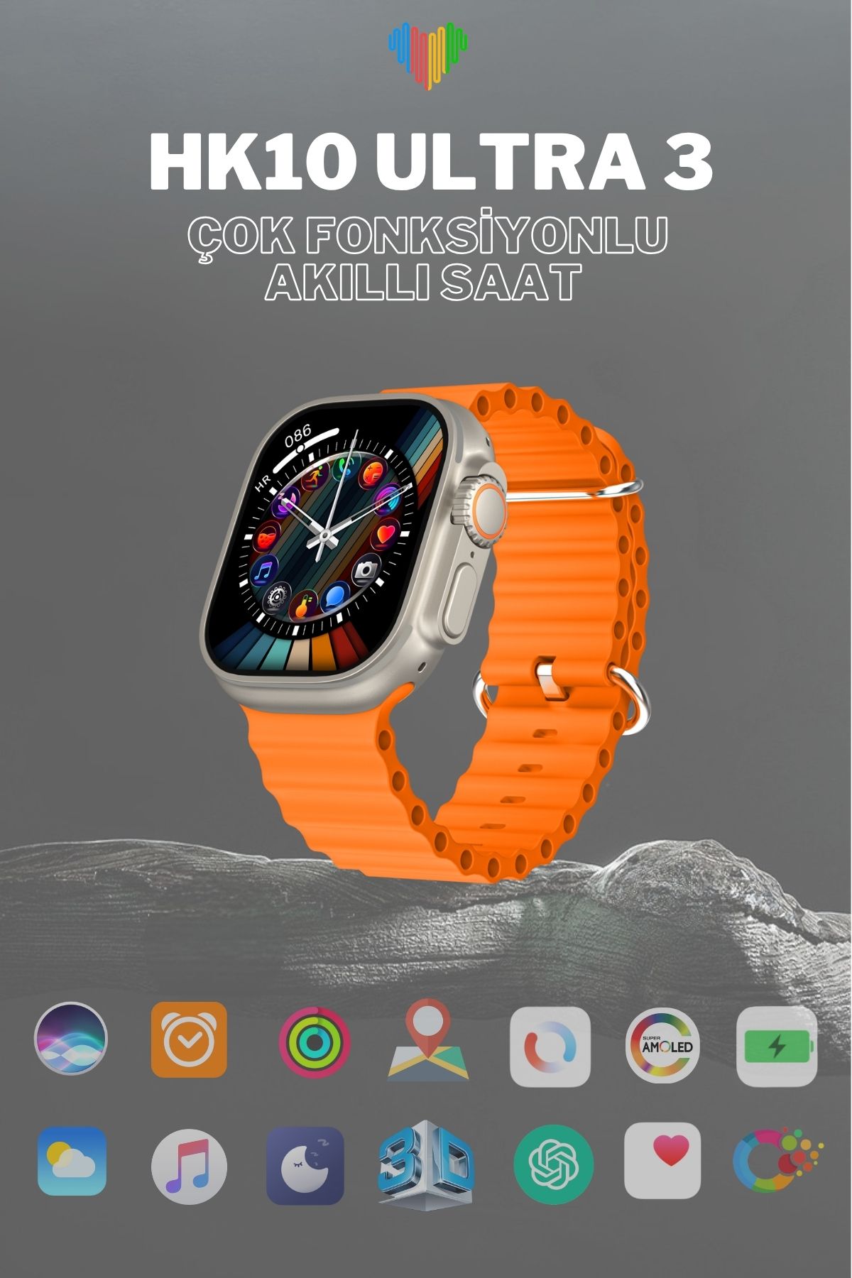 Wearfitpro HK10 Ultra 3 49mm Amoled Ekran Yapay Zeka Destekli Yeni Nesil Özelliklere Sahip Akıllı Saat