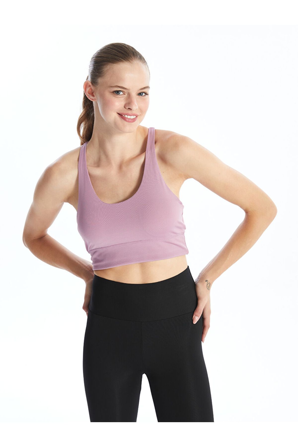 LC Waikiki XSIDE ACTIVE Mor Kadın U Yaka Düz Spor Büstiyer