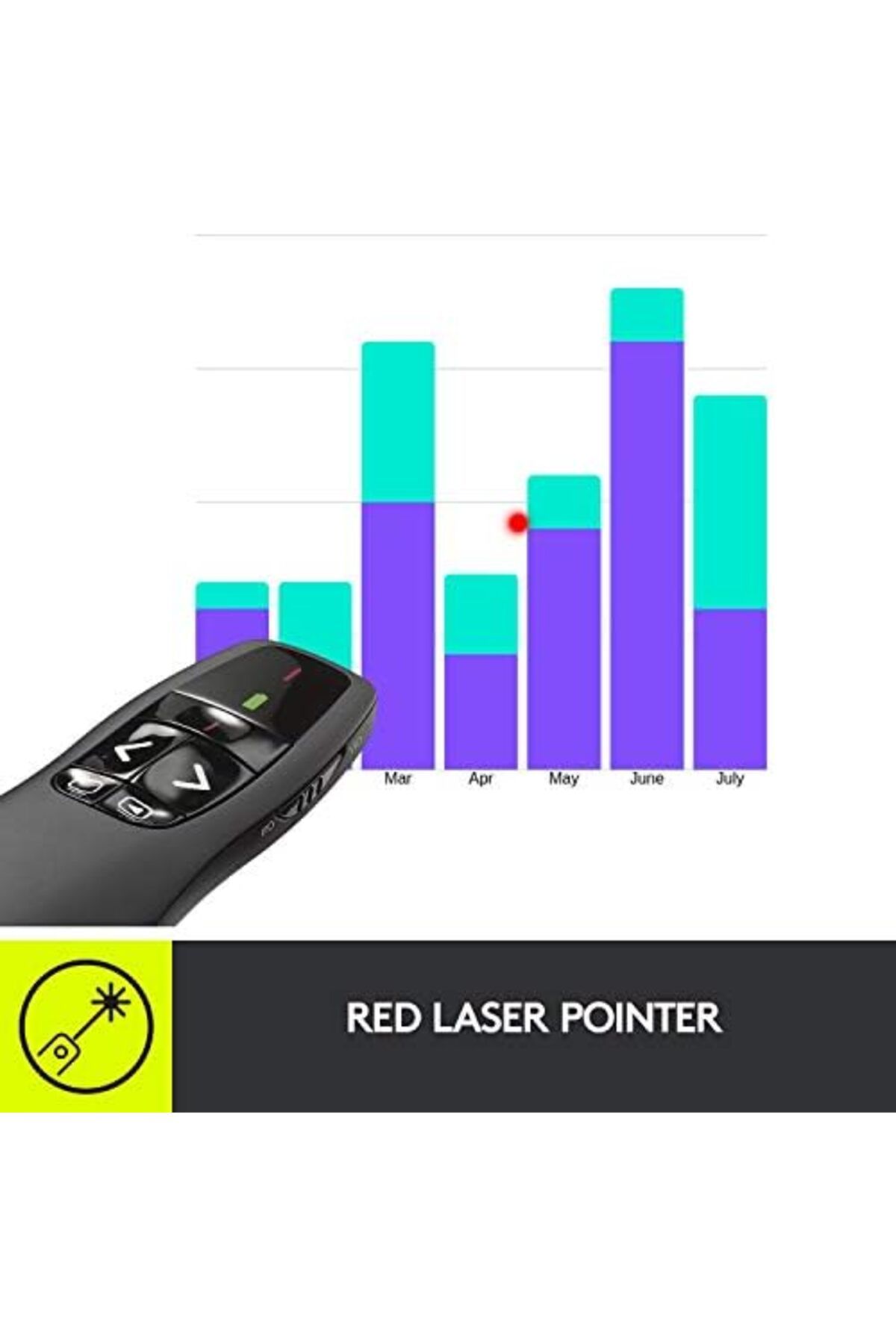 logitech-Wireless Presenter R400, Wireless Presentation Remote Clicker with Laser Pointer, Black 8