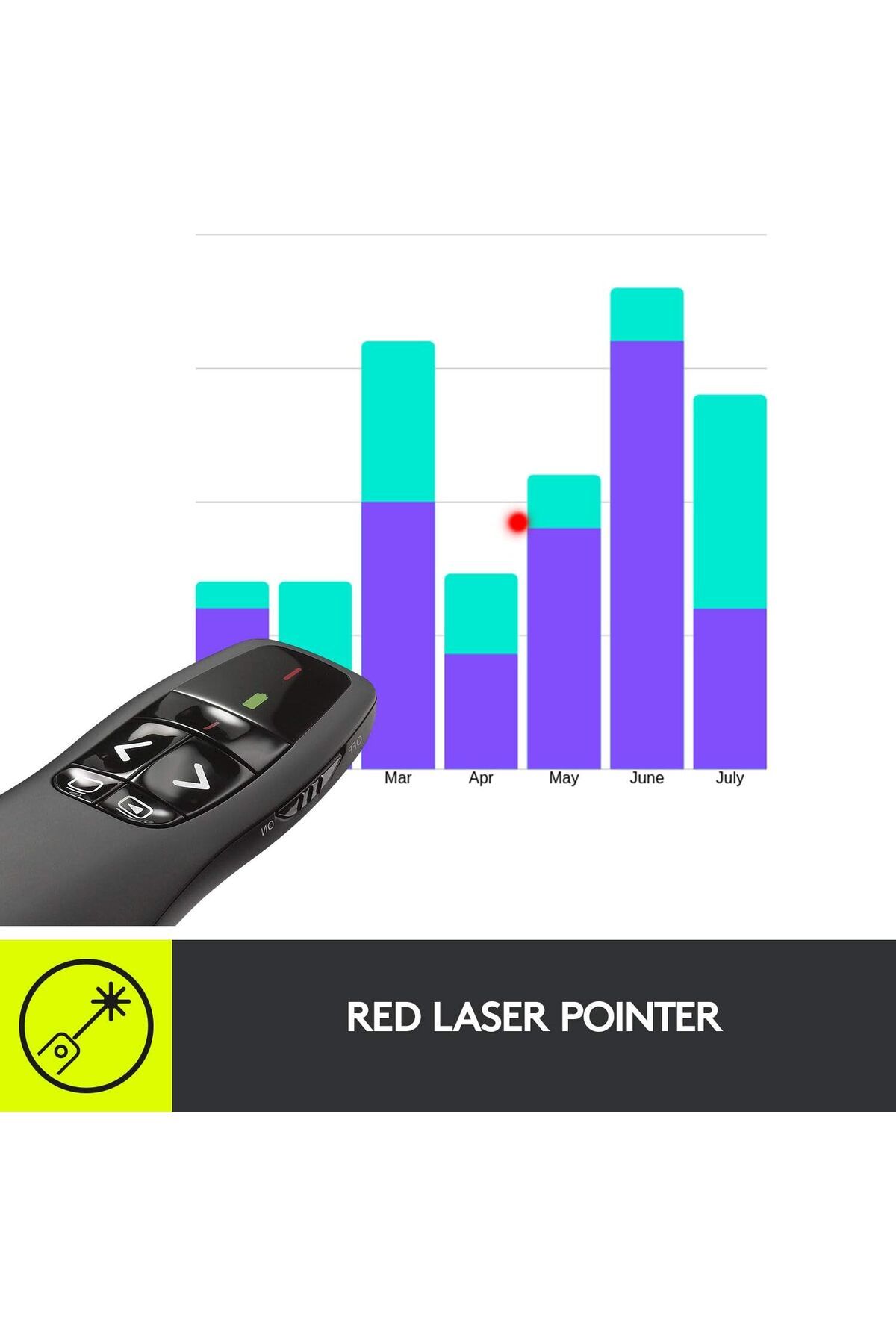 logitech-Wireless Presenter R400, Wireless Presentation Remote Clicker with Laser Pointer, Black 7