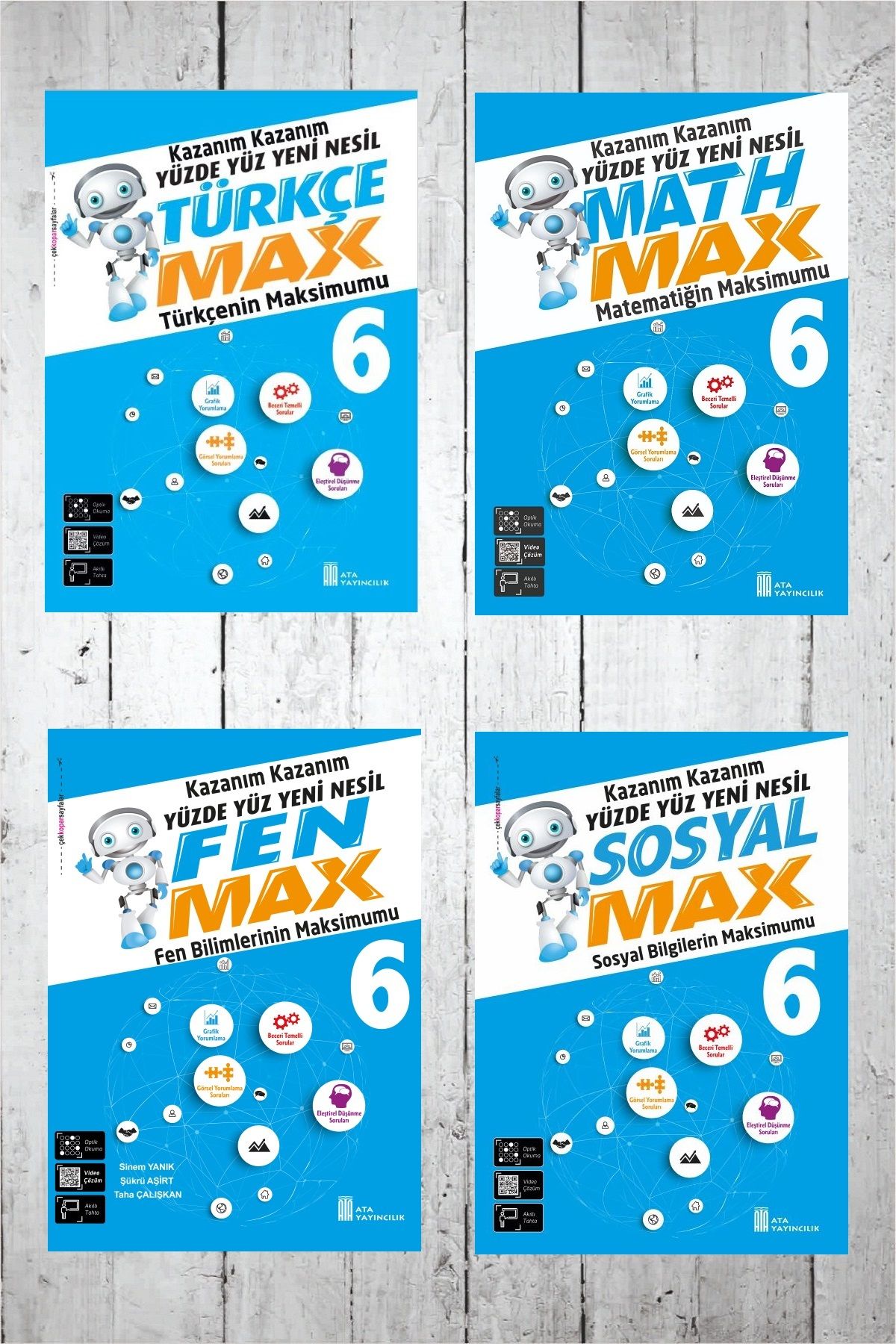 Ata Yayıncılık Ata 6.Sınıf Türkçe-Matematik-Fen Bilimleri-Sosyal Bilgiler Max Seti