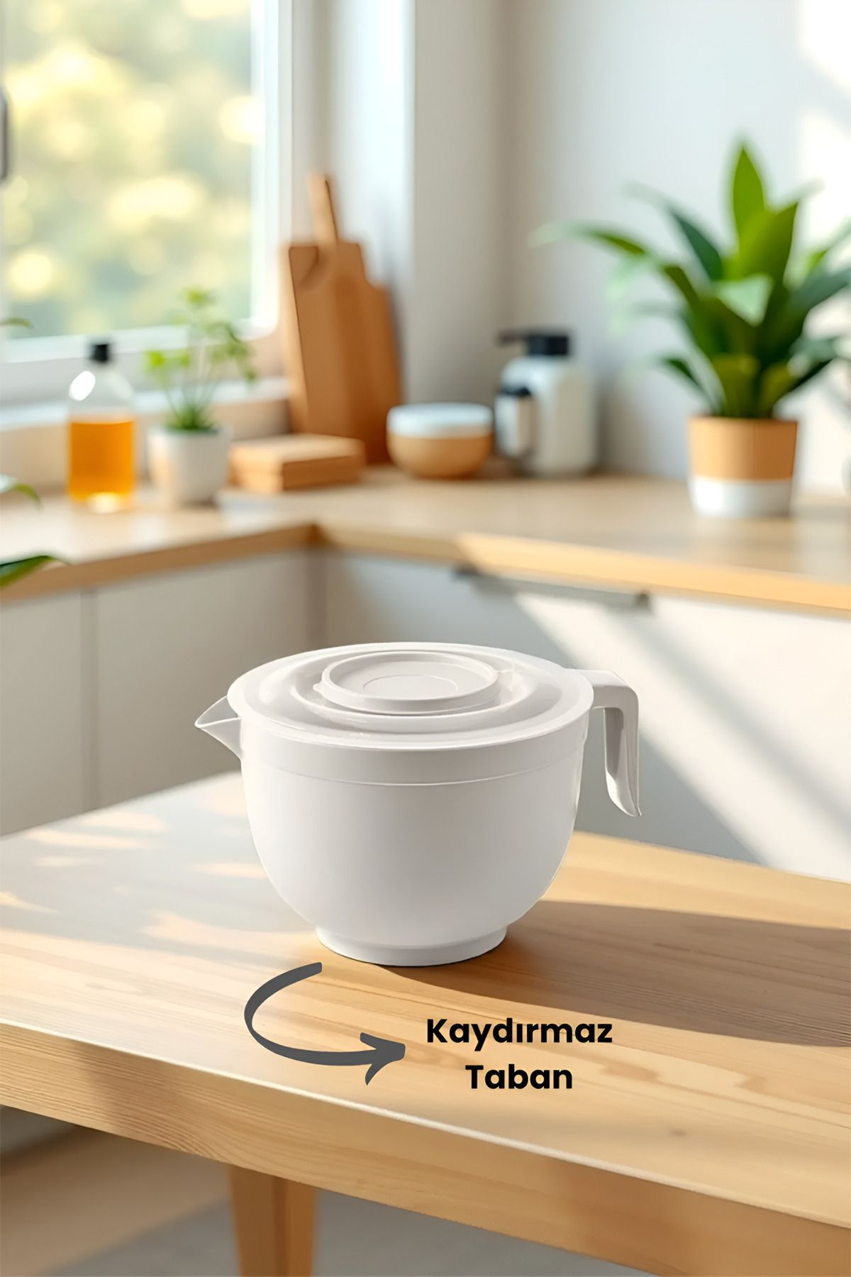 Mutfak Köşesi Brio Kapaklı 3 Litre Çırpma Kabı, Mikser Kase - Karıştırma Kabı