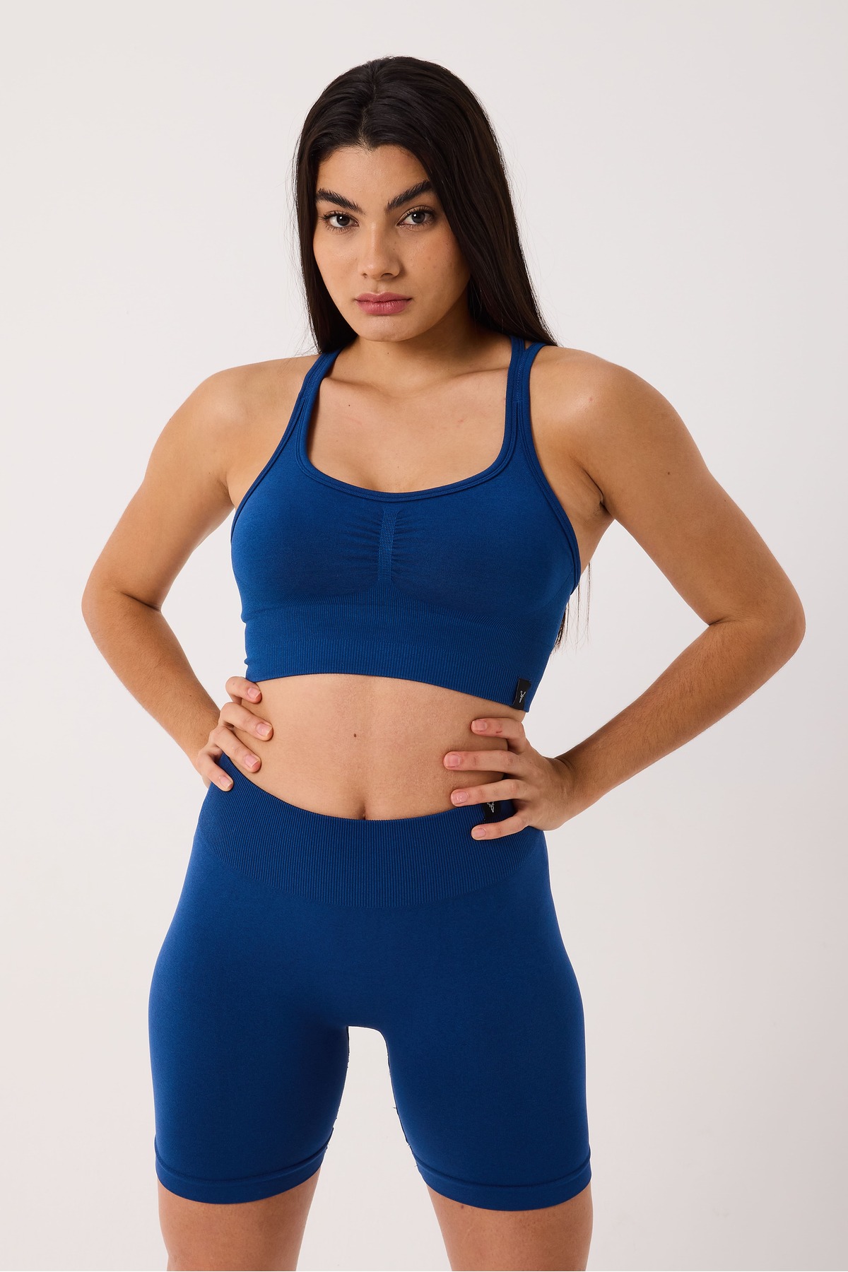 Sally Spor Şort Yüksek Bel Esnek Şekillendirici ve Toparlayıcı Seamless Tayt Kısa Şort 2