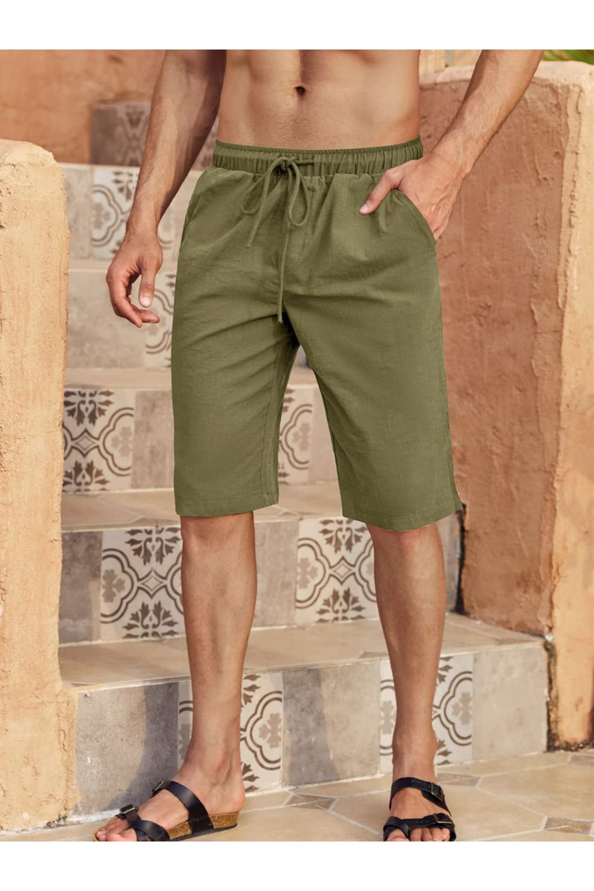 Take Two By Styli-Solid Bermuda Shorts with Drawstring 1