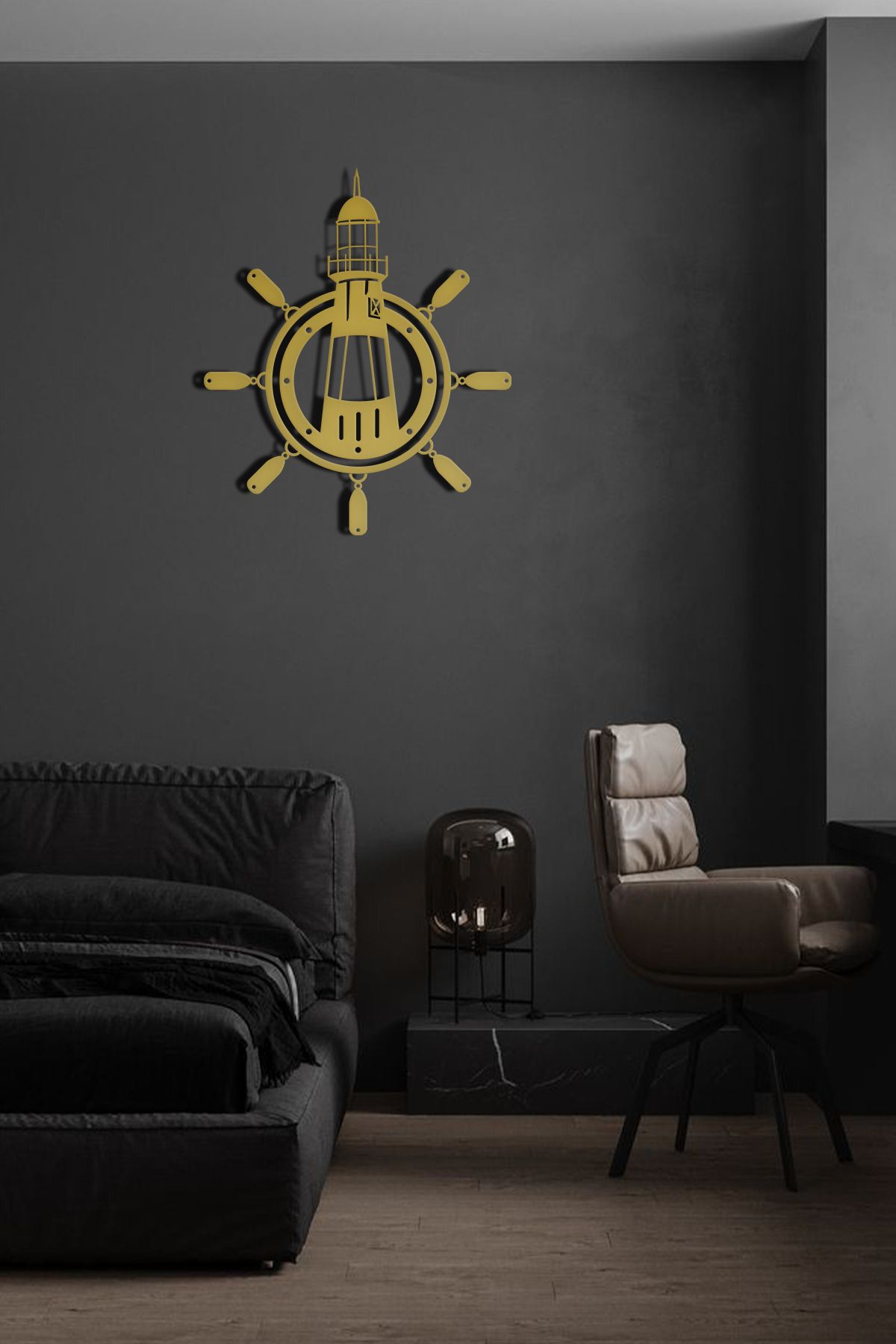cncrafft Deniz Feneri Metal Tablo – Nautical Stil Duvar Dekoru