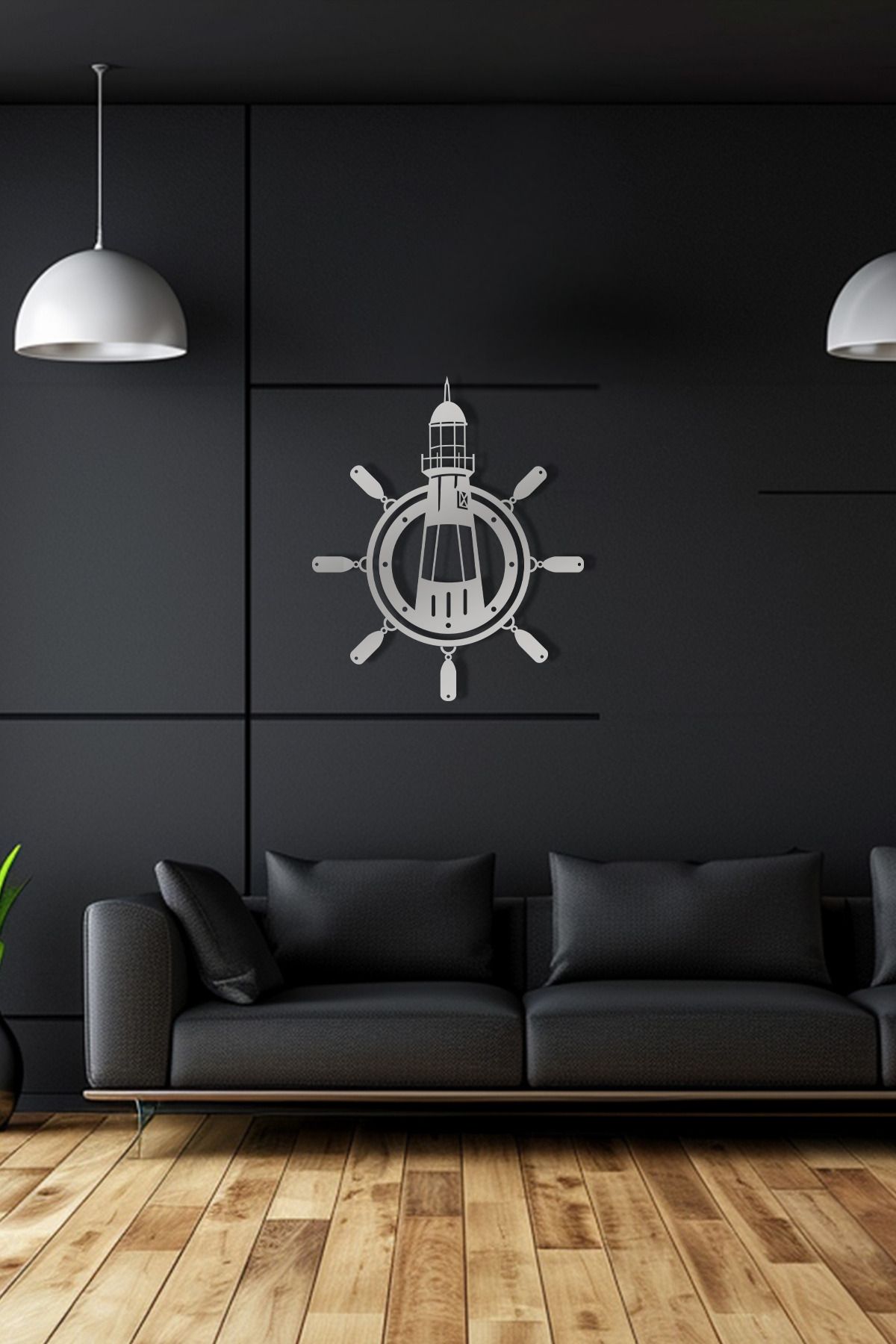 cncrafft Deniz Feneri Metal Tablo – Nautical Stil Duvar Dekoru