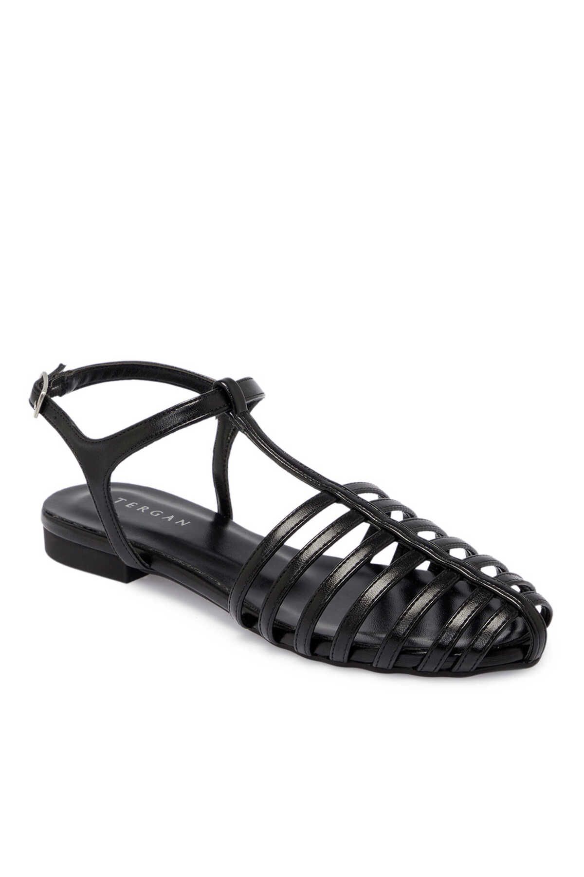 Tergan Siyah Vegan Kadın Sandalet - K24Y1SN67086-O3C