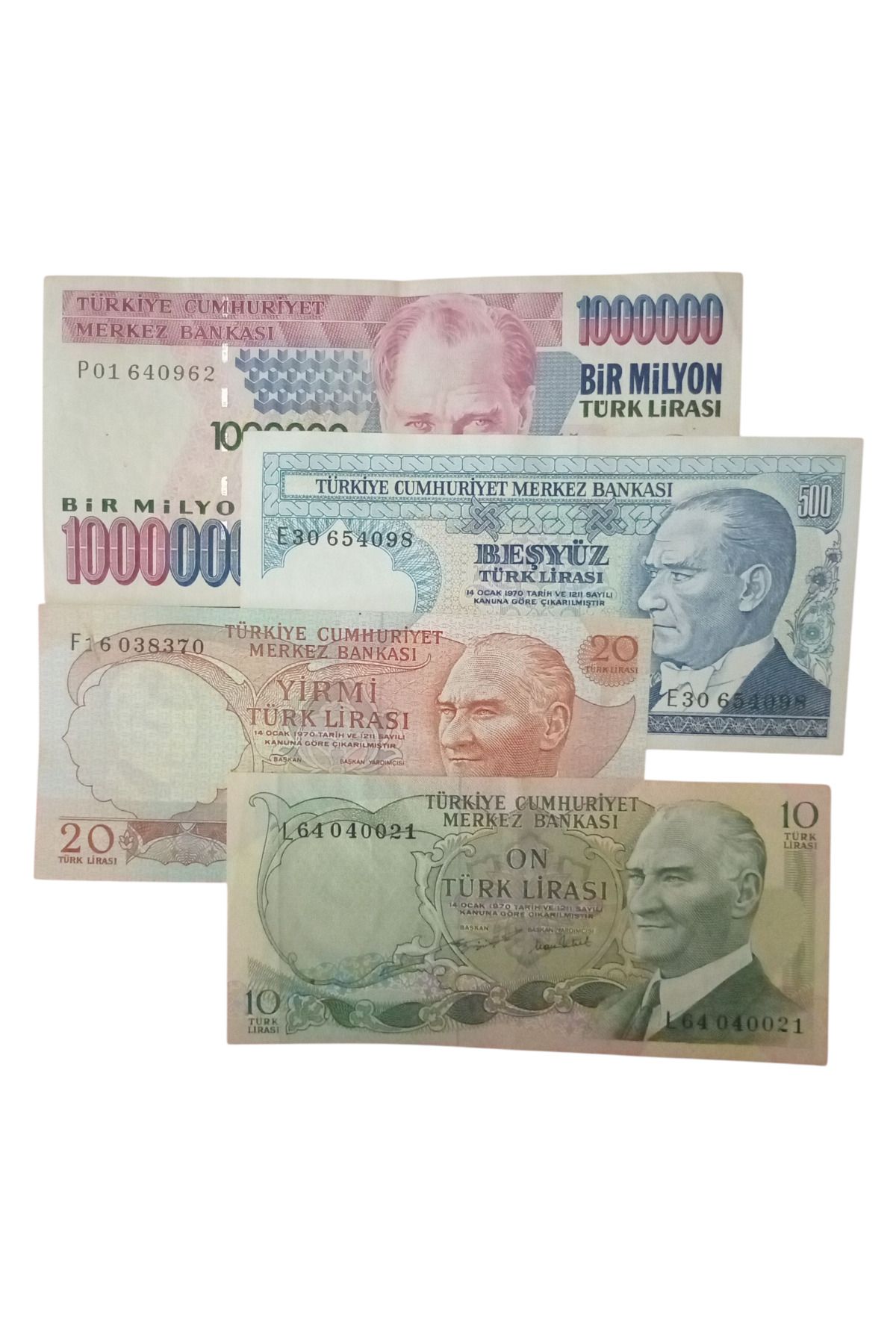 Yediotuz 6. 7. Emisyon 4 Adet Koleksiyon Kağıt Para Koleksiyon Başlangıç Setleri Antika Darpane Hobi Hediye