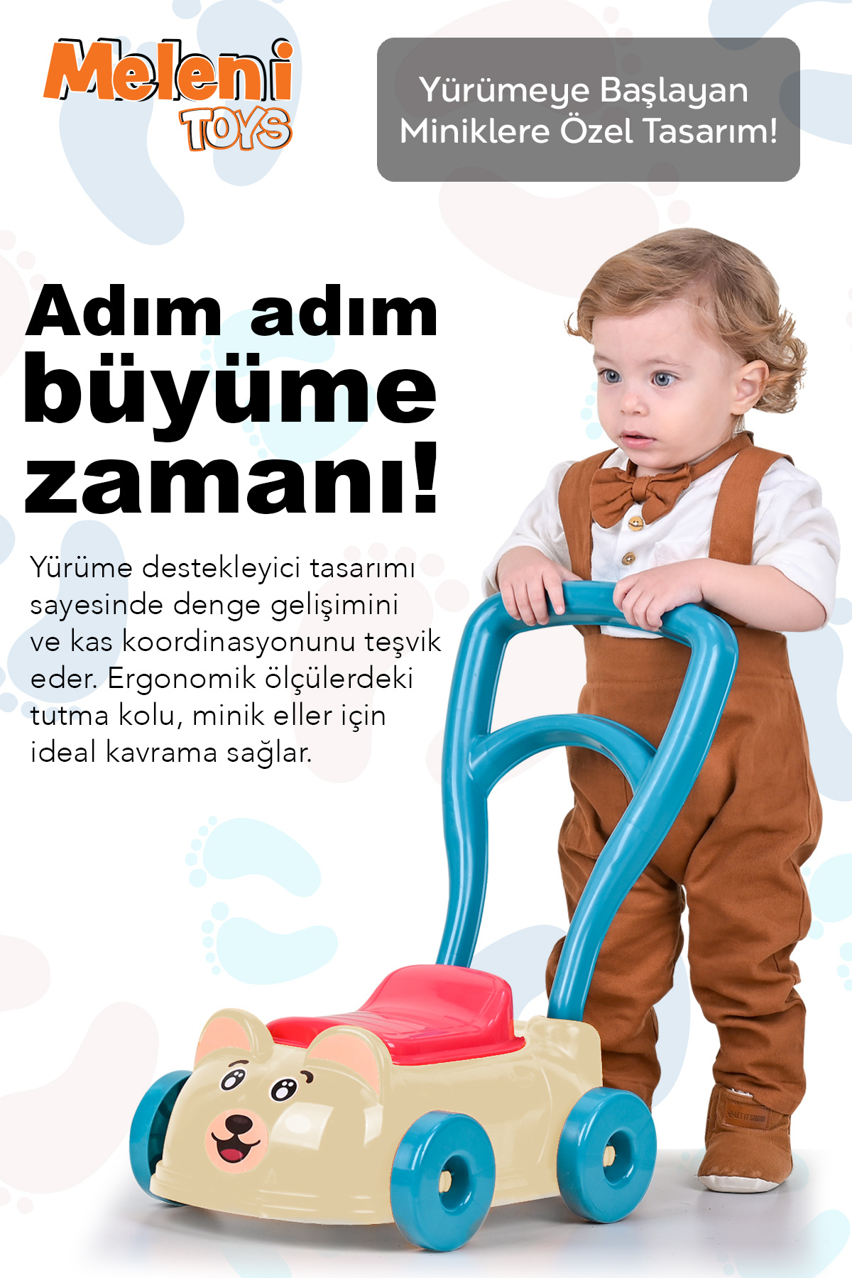 Meleni Toys İlk Arabam Yürüme Arkadaşı - Bebek Çocuk İlk Adım Arabası Yürüme Yardımcısı fotoğrafı 3 (önizleme)