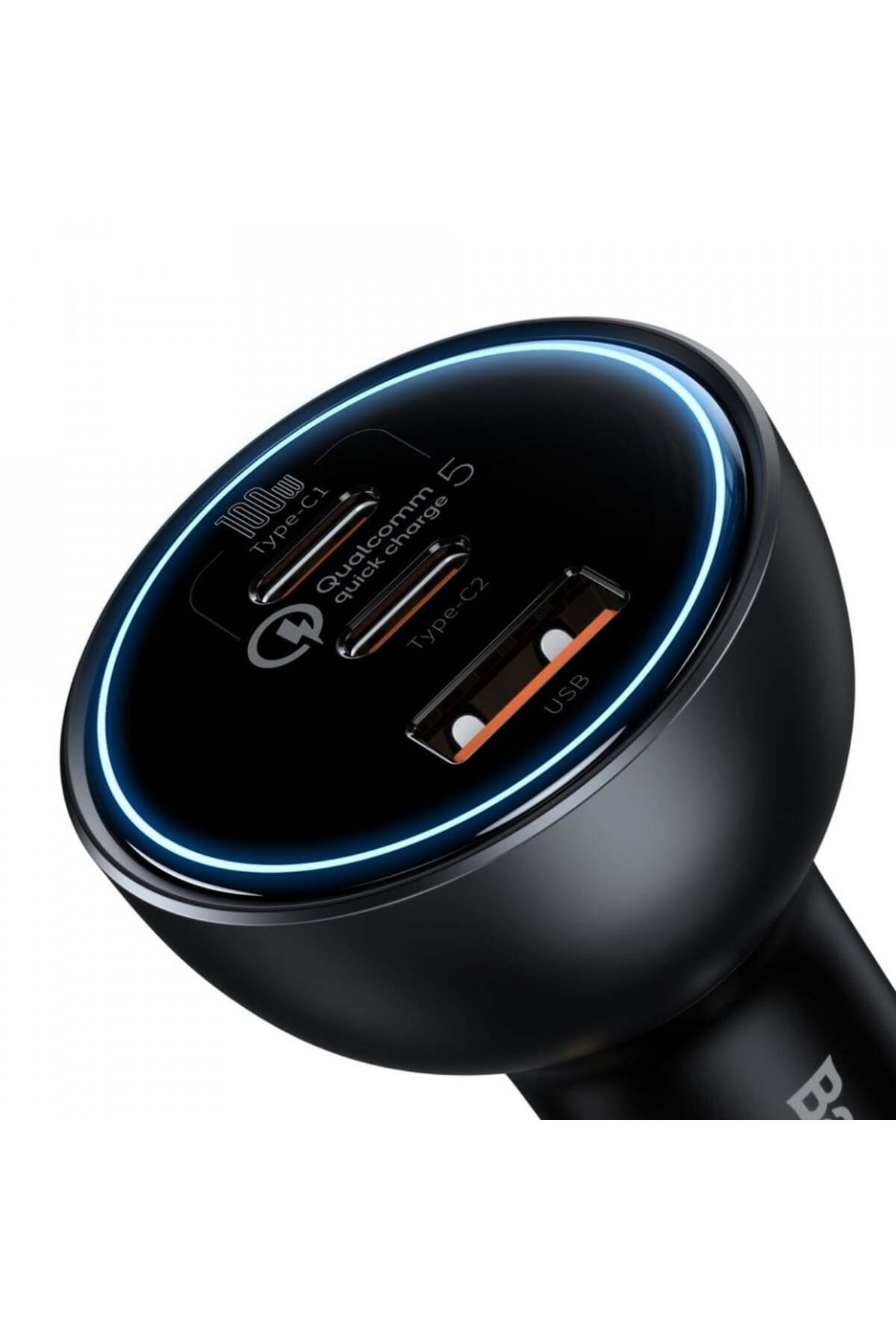 Baseus-Încărcător auto 2xTip-C, USB, cablu Tip-C, (TZCCZM-0G) - Negru 2