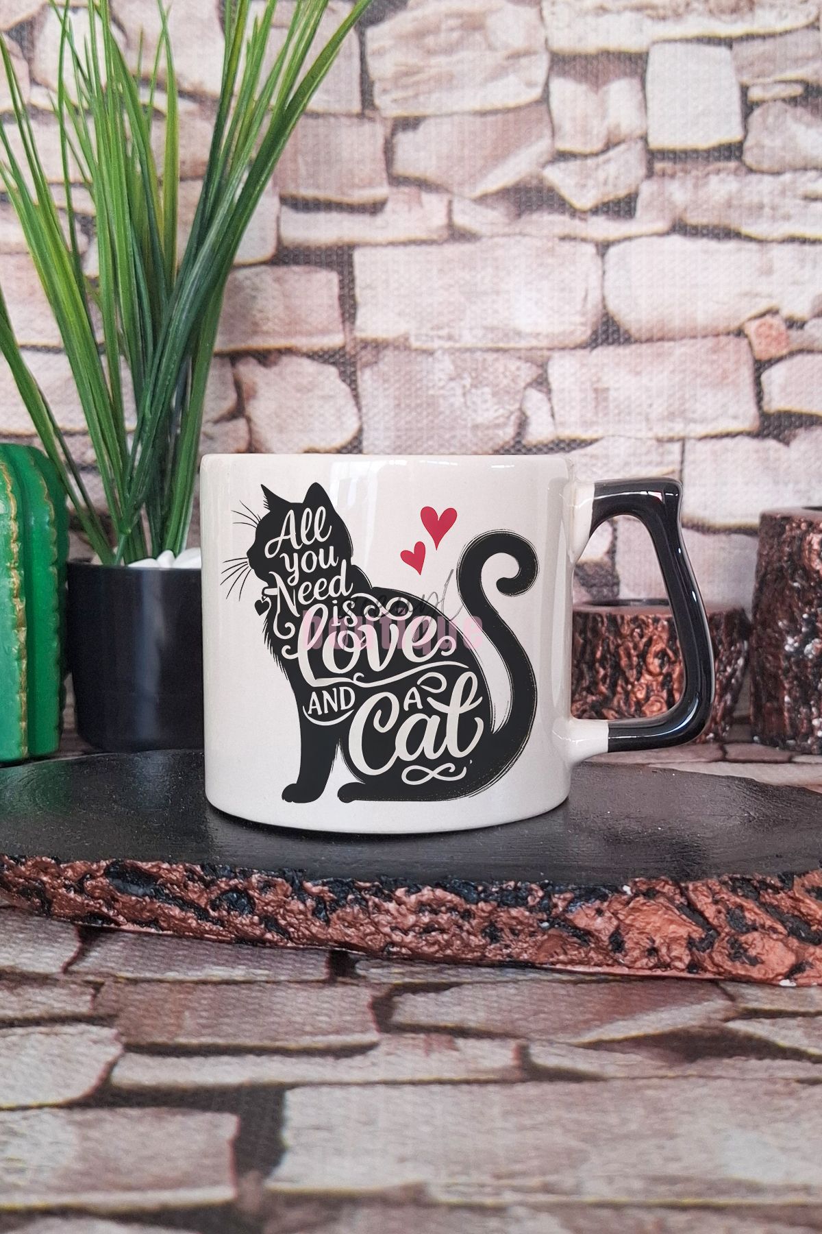 qoeuyl boutique Kedi Komik Zeki Esprili Kedisever Kedi Sahibi Akıllıca Hediyelik Kulplu Kupa Bardak