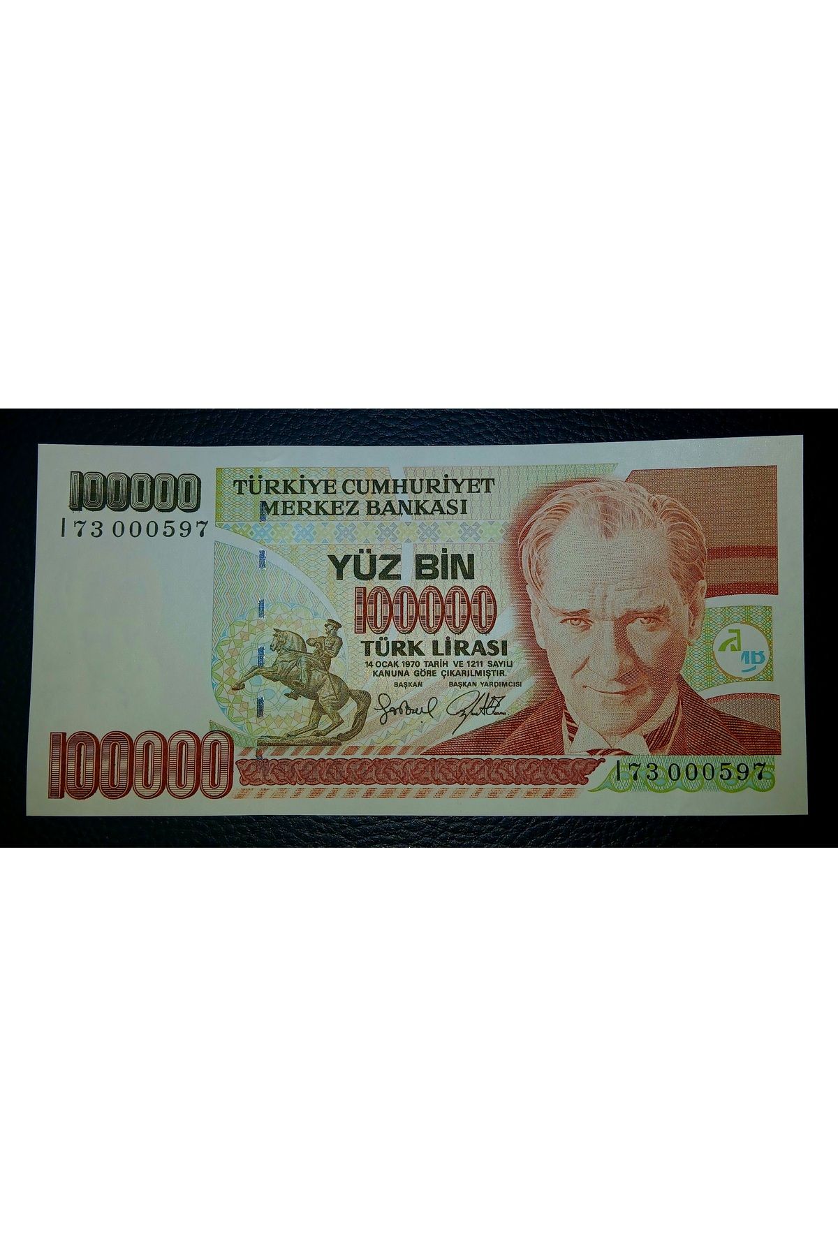 DÜZGÜN TİCARET 7. Emisyon 100.000 Lira Kağıt Para İlk Bin Parası Çil