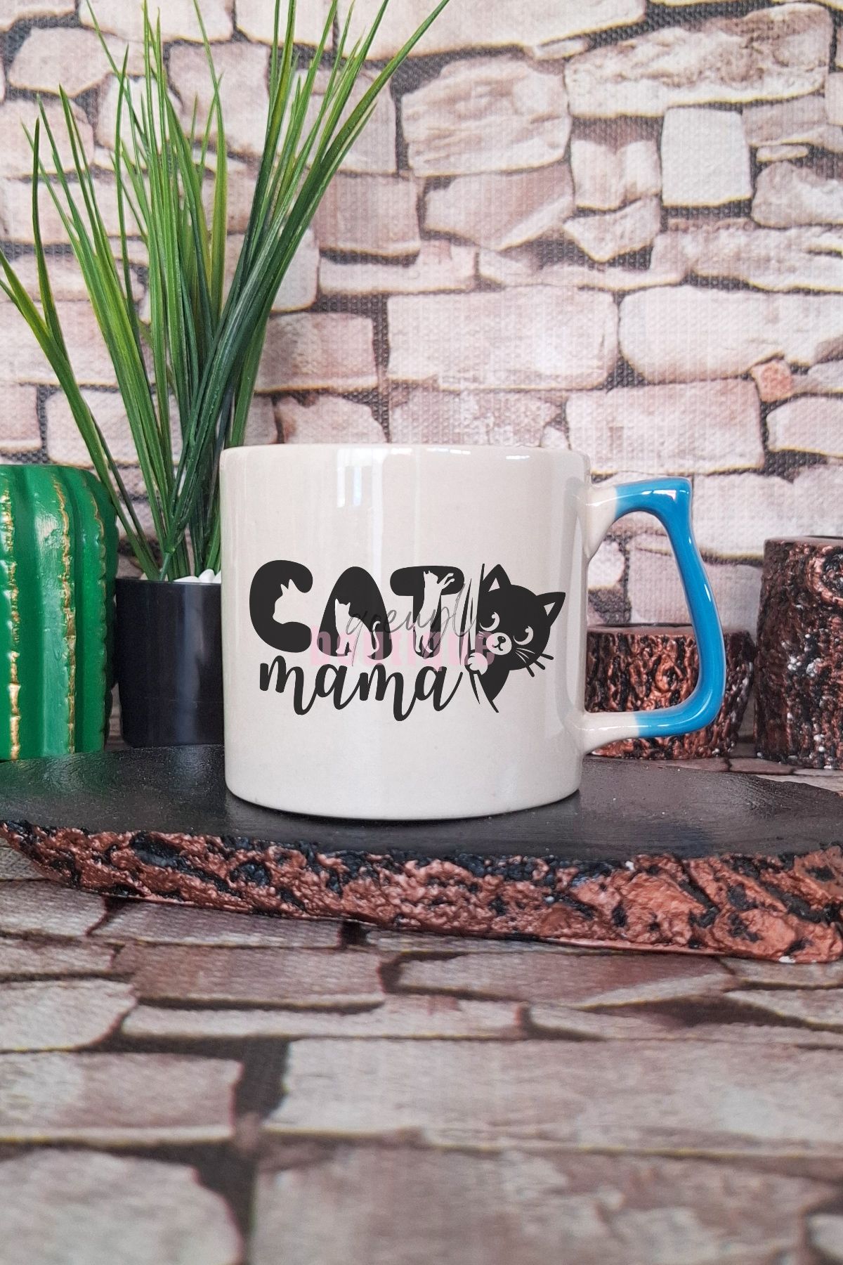 qoeuyl boutique Cat Food Temalı Komik Kedisever Kedi Maması Hediyelik Kulplu Kupa Bardak
