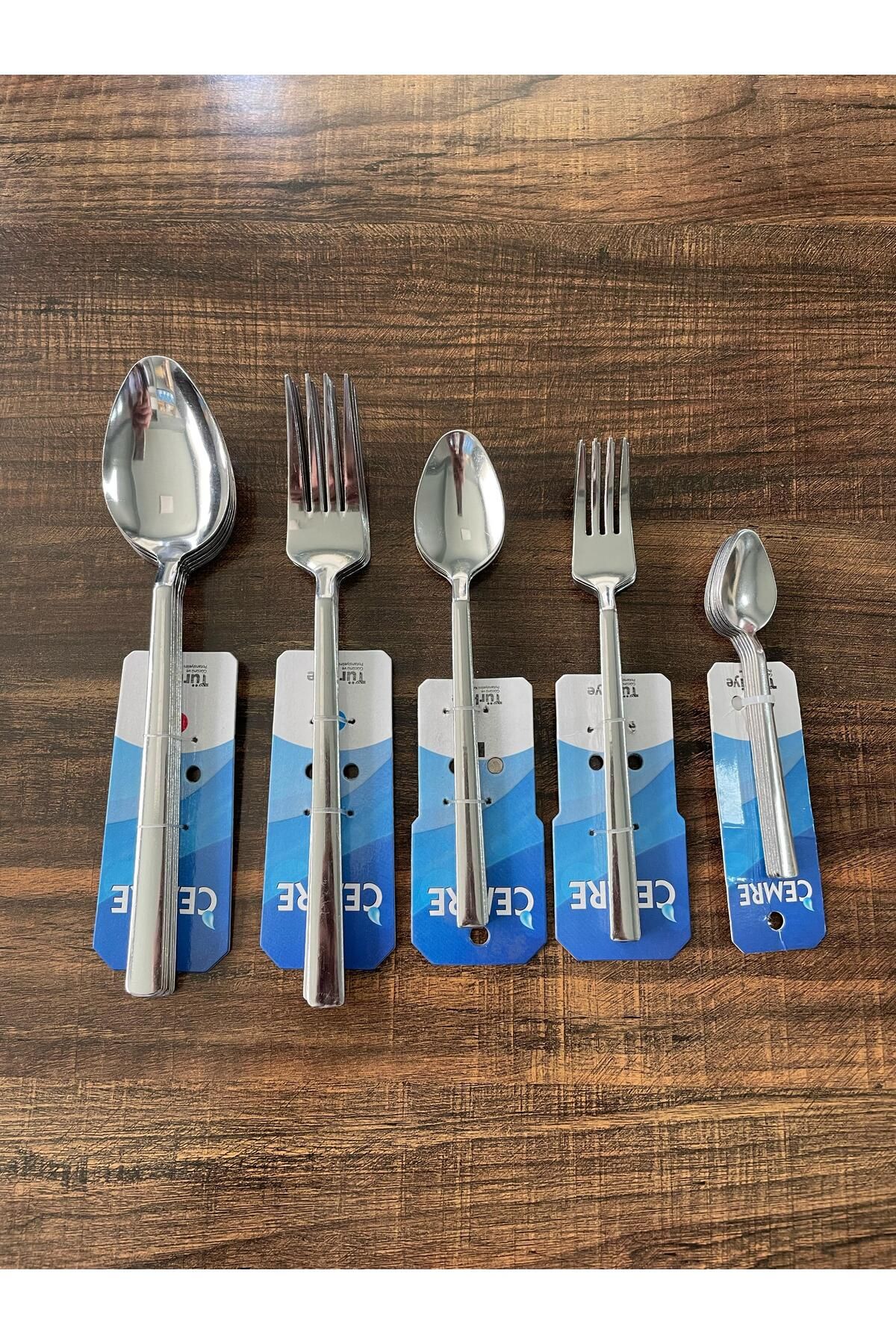 ENASHOP Paslanmaz Tatlı Çatalı Seti – 6 Adet – Klasik Düz Model