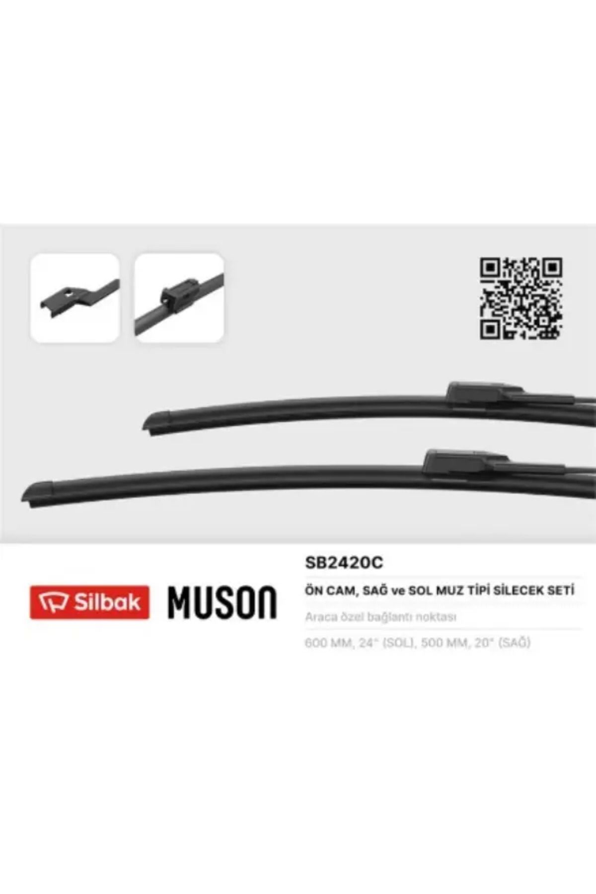 Silbak SILECEK SUPURGESI 600 / 500MM MG MARVER R A5 07- HYUNDAI IIX 55 09- VERACRUZ 06- MUZ TIPI