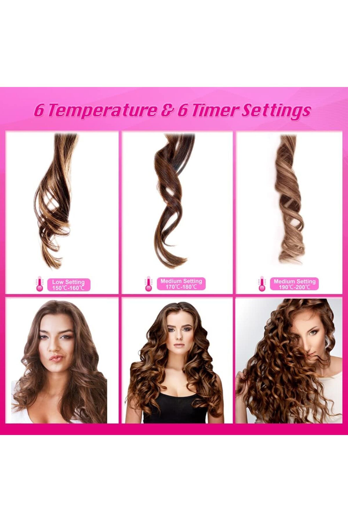 Saharaz-Hair Curler,Rotating Curling Tongs,with Built-in Rechargeable Battery,Provide 3D heating function 2