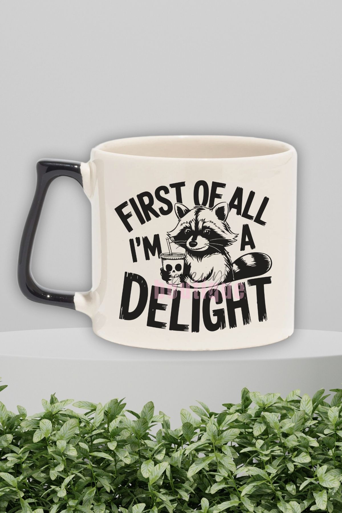 qoeuyl boutique First Of All I'm A Delight 2 Baskılı Komik Kişilik Hediyelik Kulplu Kupa Bardak