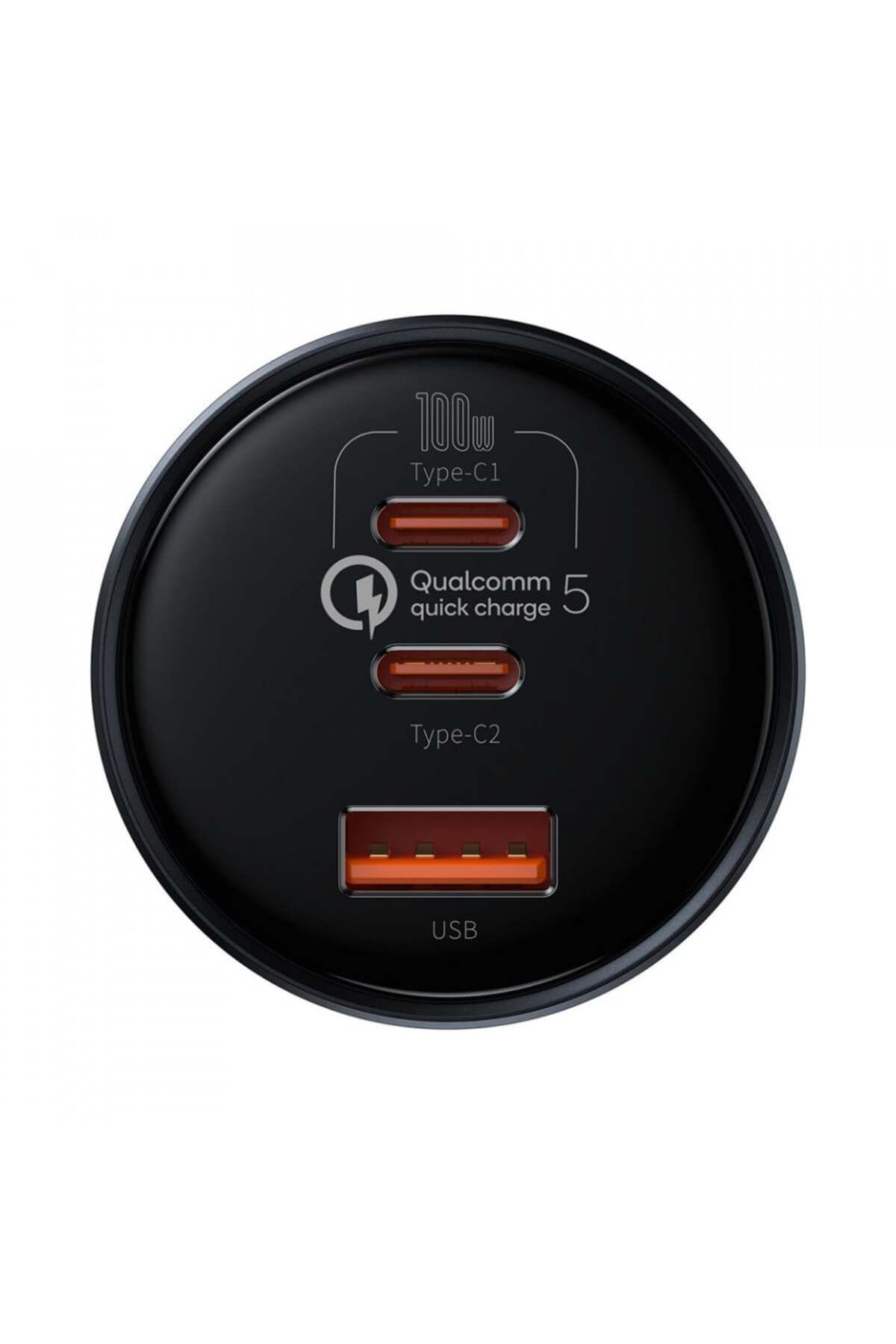 Baseus-Încărcător auto 2xTip-C, USB, cablu Tip-C, (TZCCZM-0G) - Negru 3