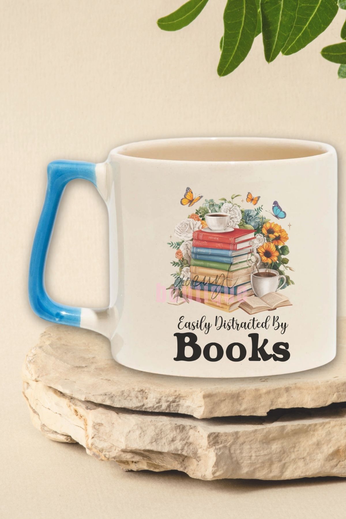 qoeuyl boutique Easy Distracted By Books Temalı Kitap Sever Odak Sorunu Hediyelik Kulplu Kupa Bardak