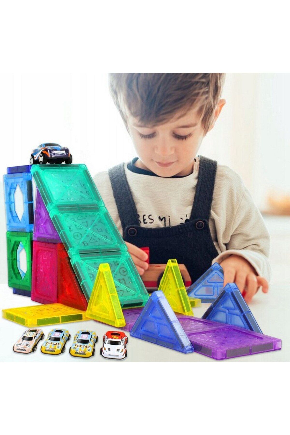 Magnetic-Set Educativ si Creativ Magnetic 68 elemente SOLTOY® Magnet Blocks, format din 48 piese si 20 masini 5